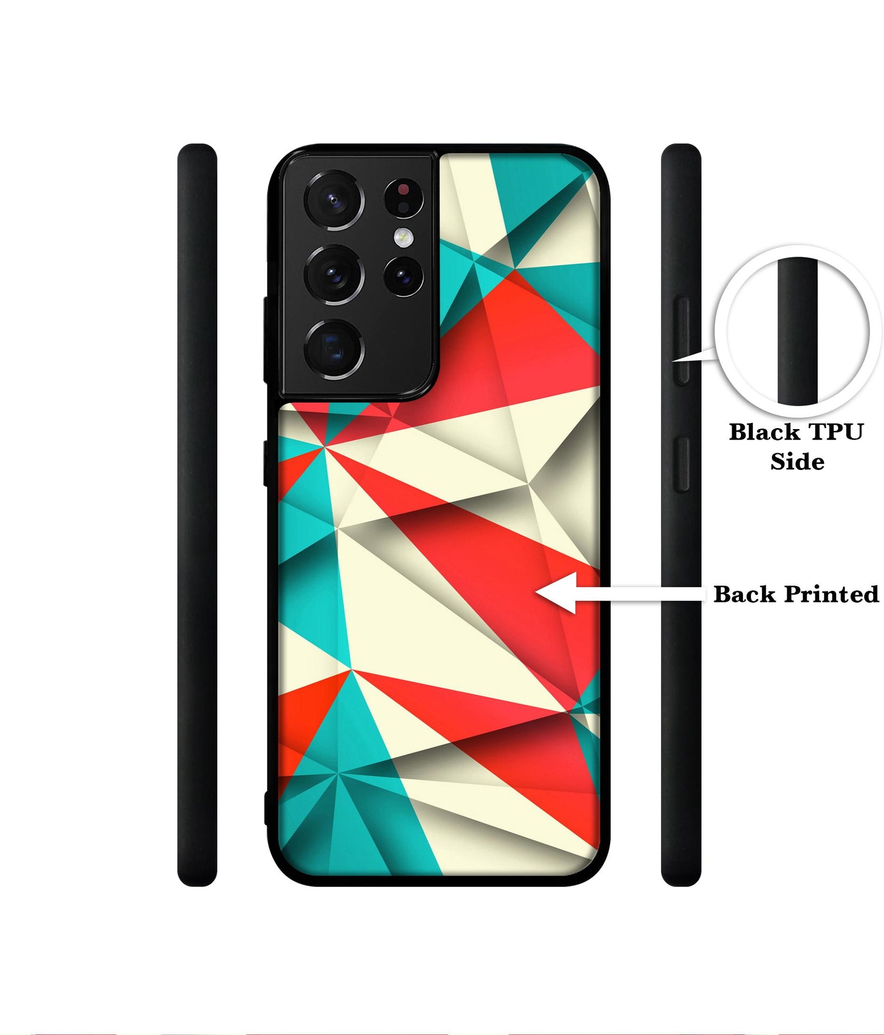 Red Blue White Pattern Designer 2D Printed Back Case Cover for Samsung Galaxy S21 Ultra 5G