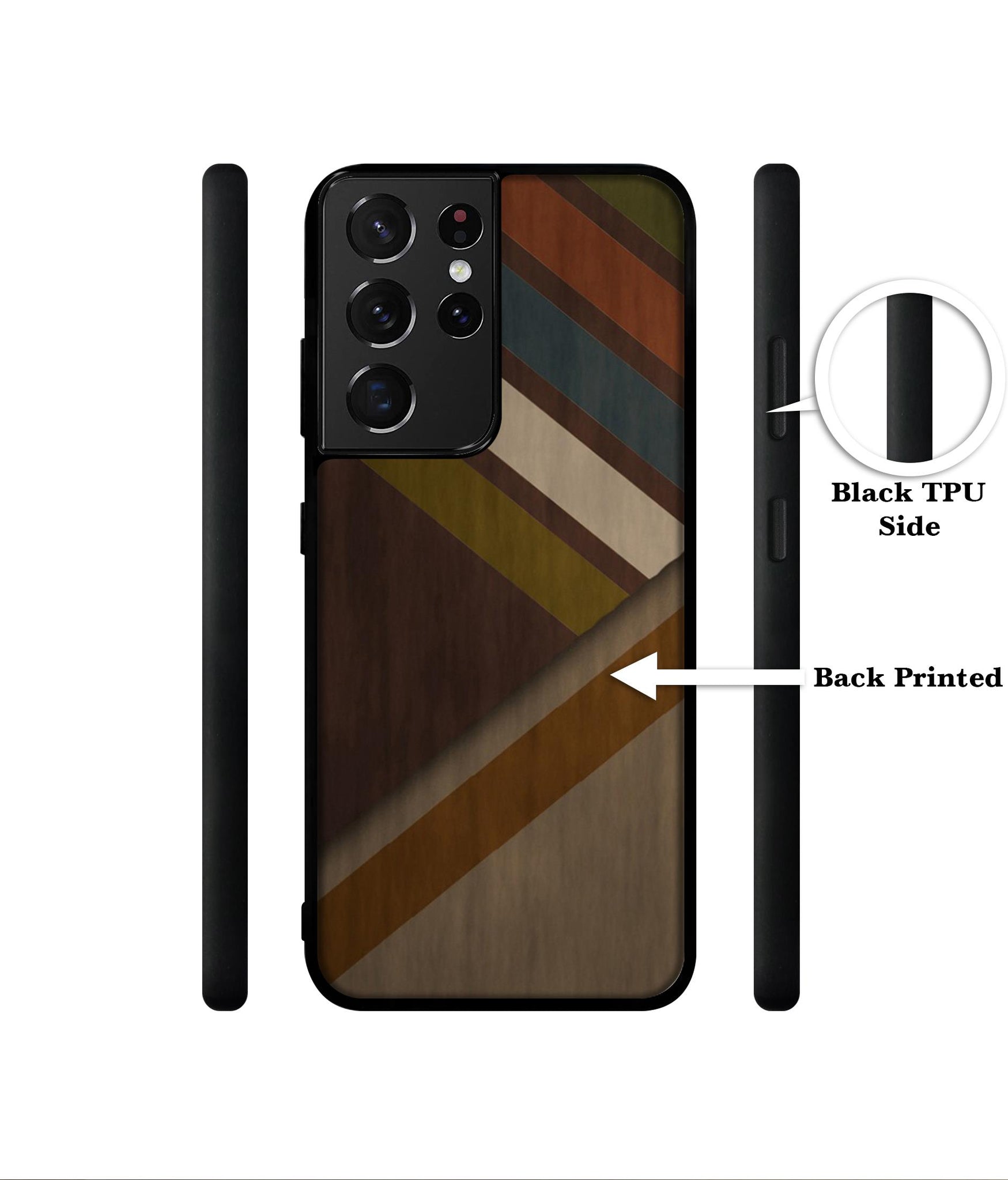 Colorful Wooden Pattern Designer 2D Printed Back Case Cover for Samsung Galaxy S21 Ultra 5G