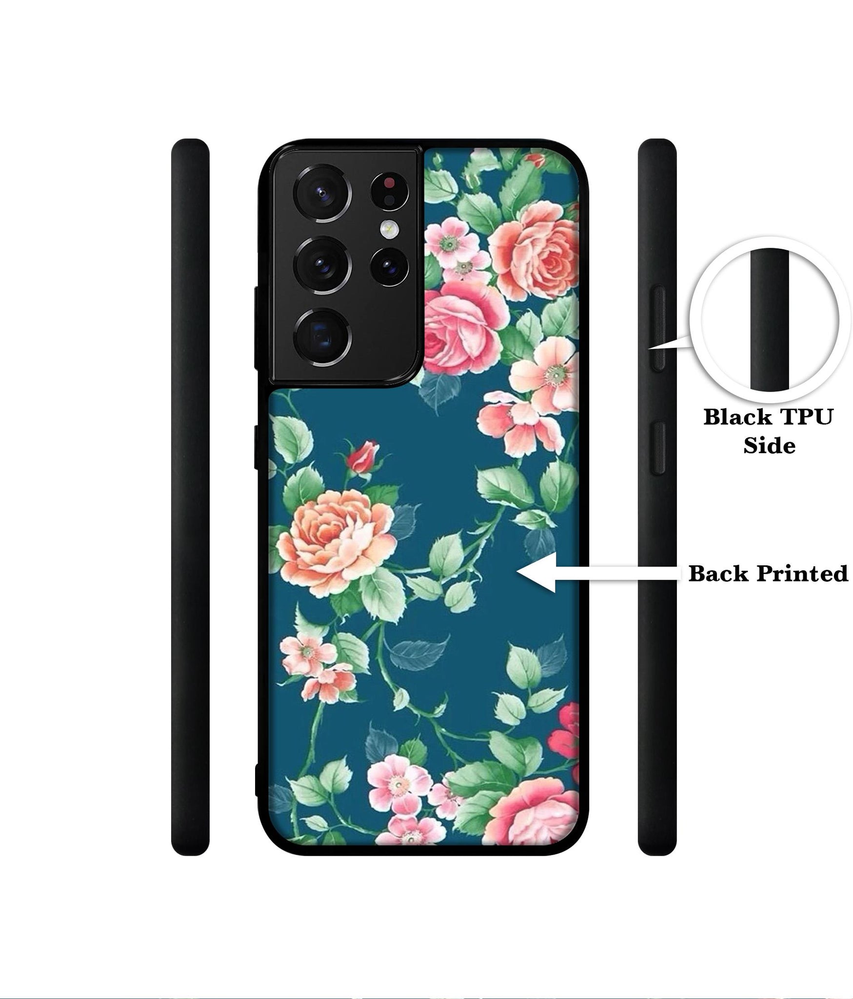 Vintage Floral Designer 2D Printed Back Case Cover for Samsung Galaxy S21 Ultra 5G