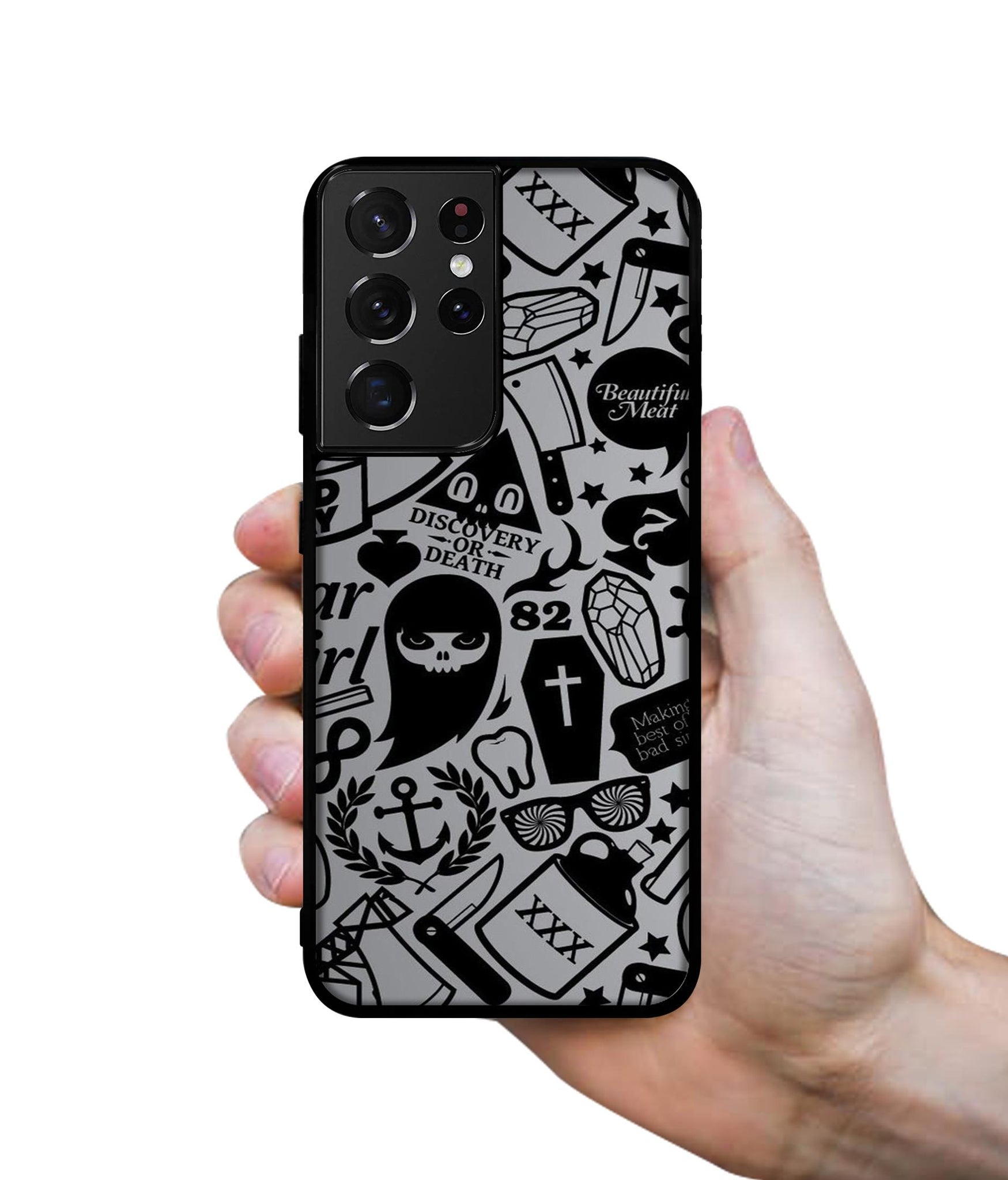 Discover Or Death Designer 2D Printed Back Case Cover for Samsung Galaxy S21 Ultra 5G