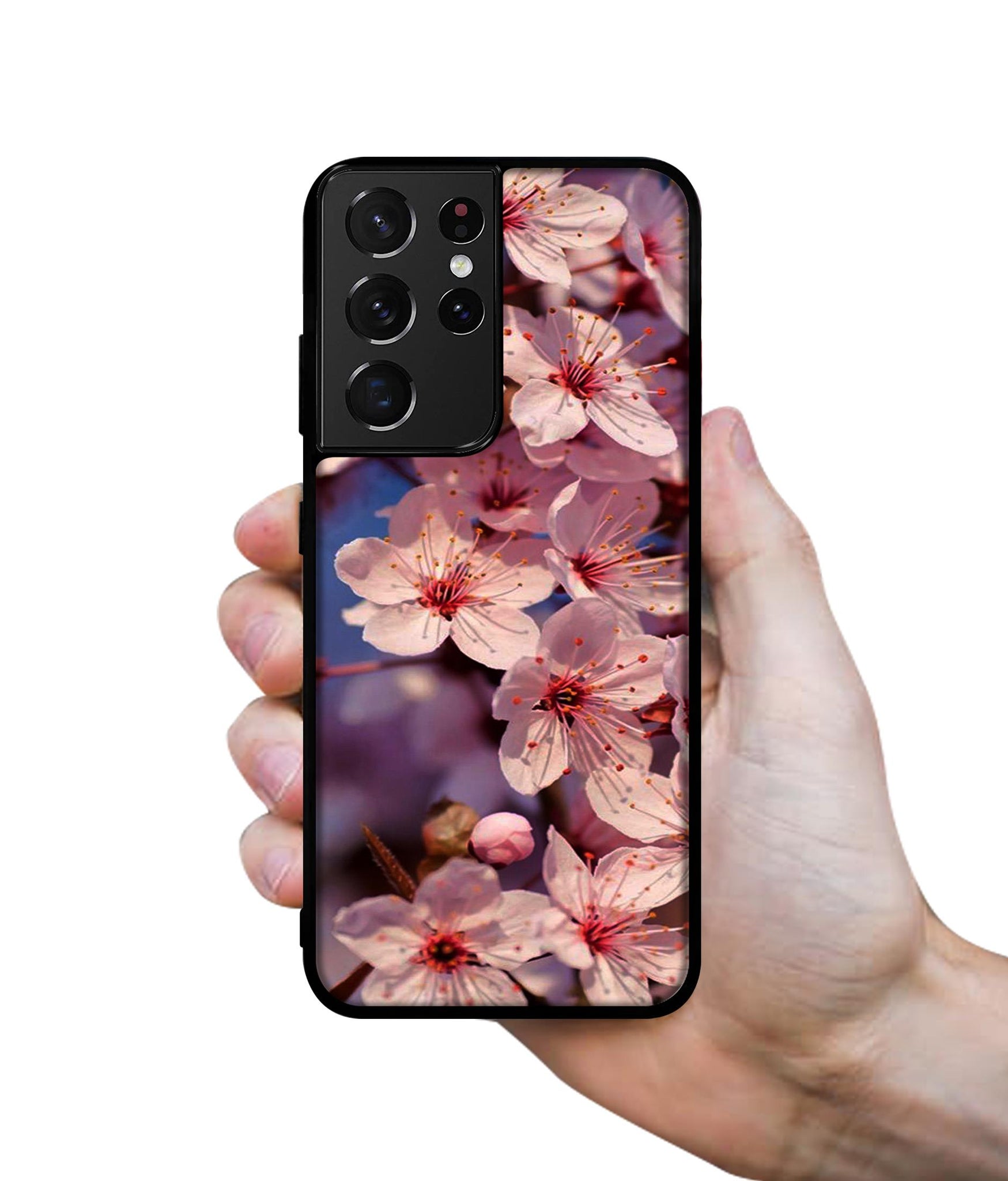 Pink Flowers Pattern Designer 2D Printed Back Case Cover for Samsung Galaxy S21 Ultra 5G