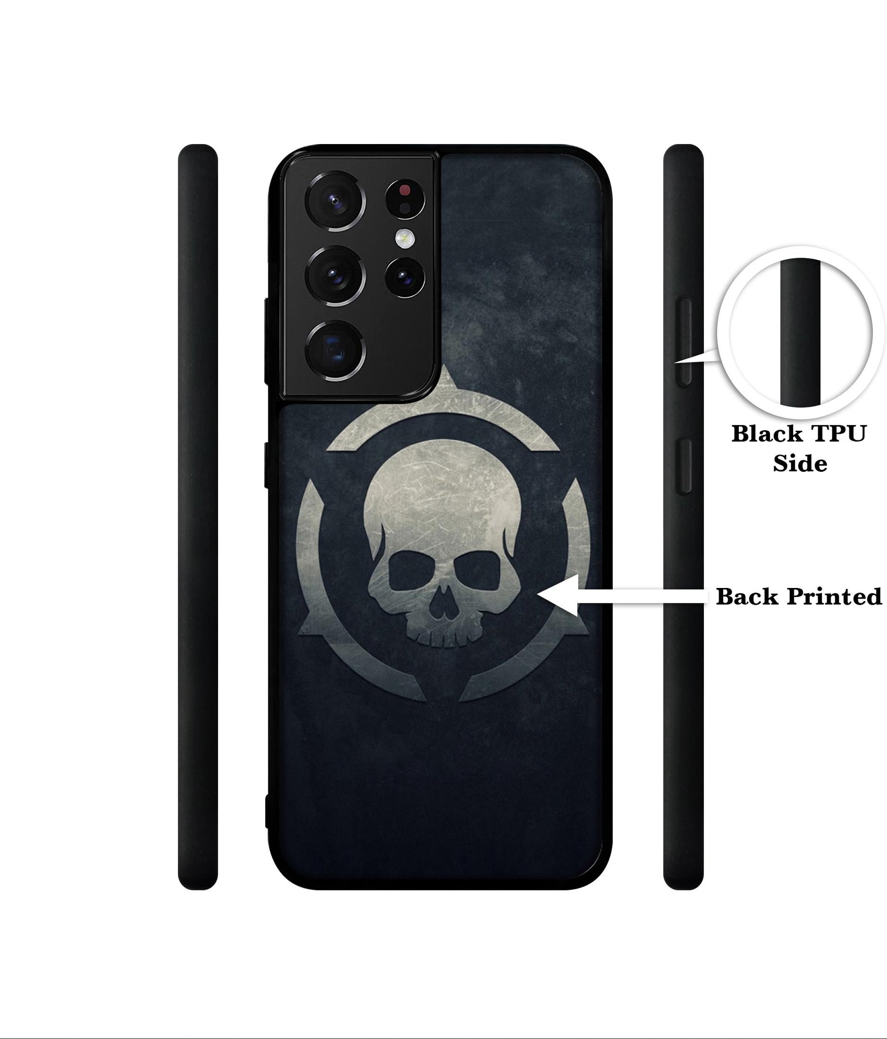 Skull Pattern Print Designer 2D Printed Back Case Cover for Samsung Galaxy S21 Ultra 5G