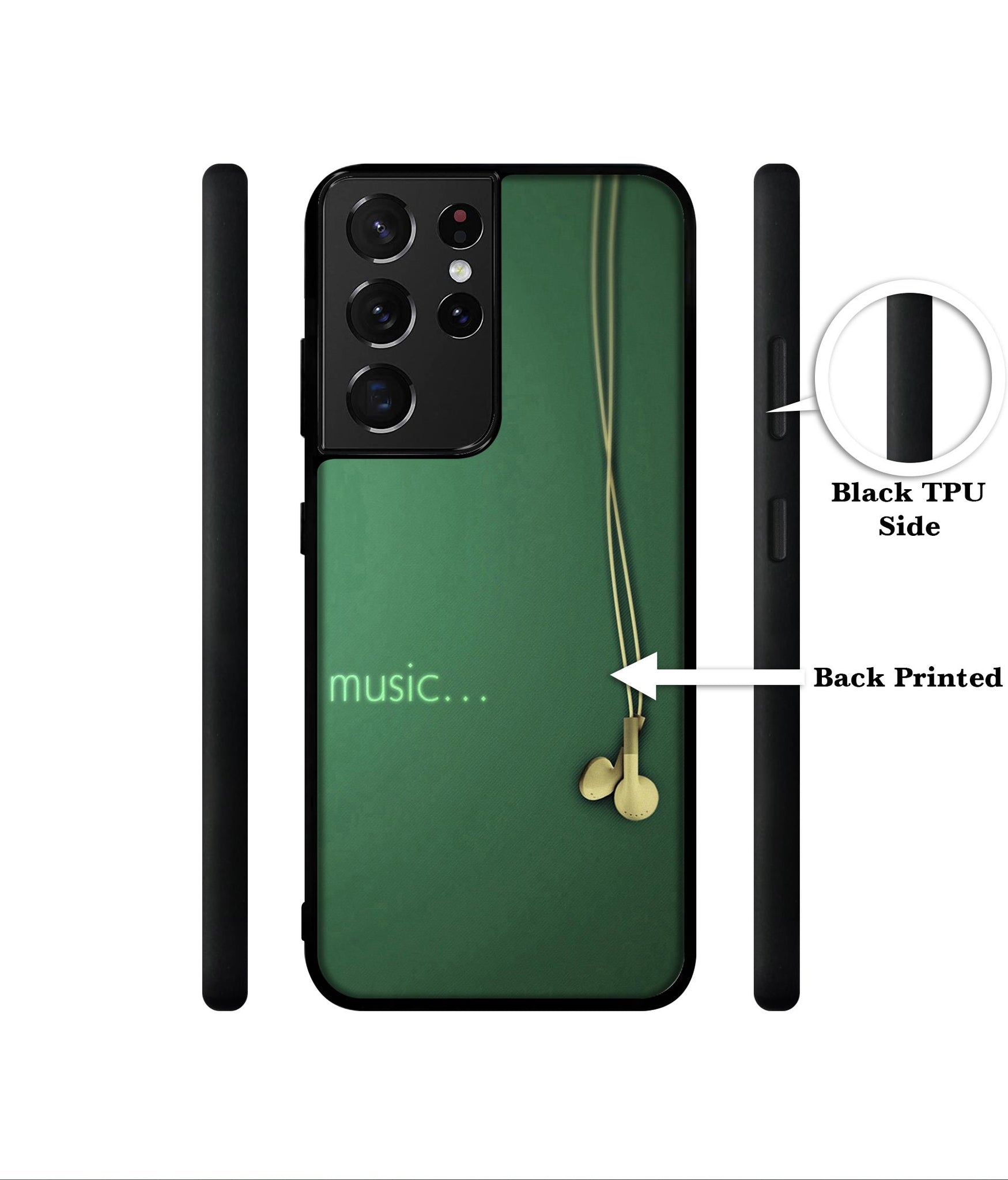 Headphone Music Designer 2D Printed Back Case Cover for Samsung Galaxy S21 Ultra 5G