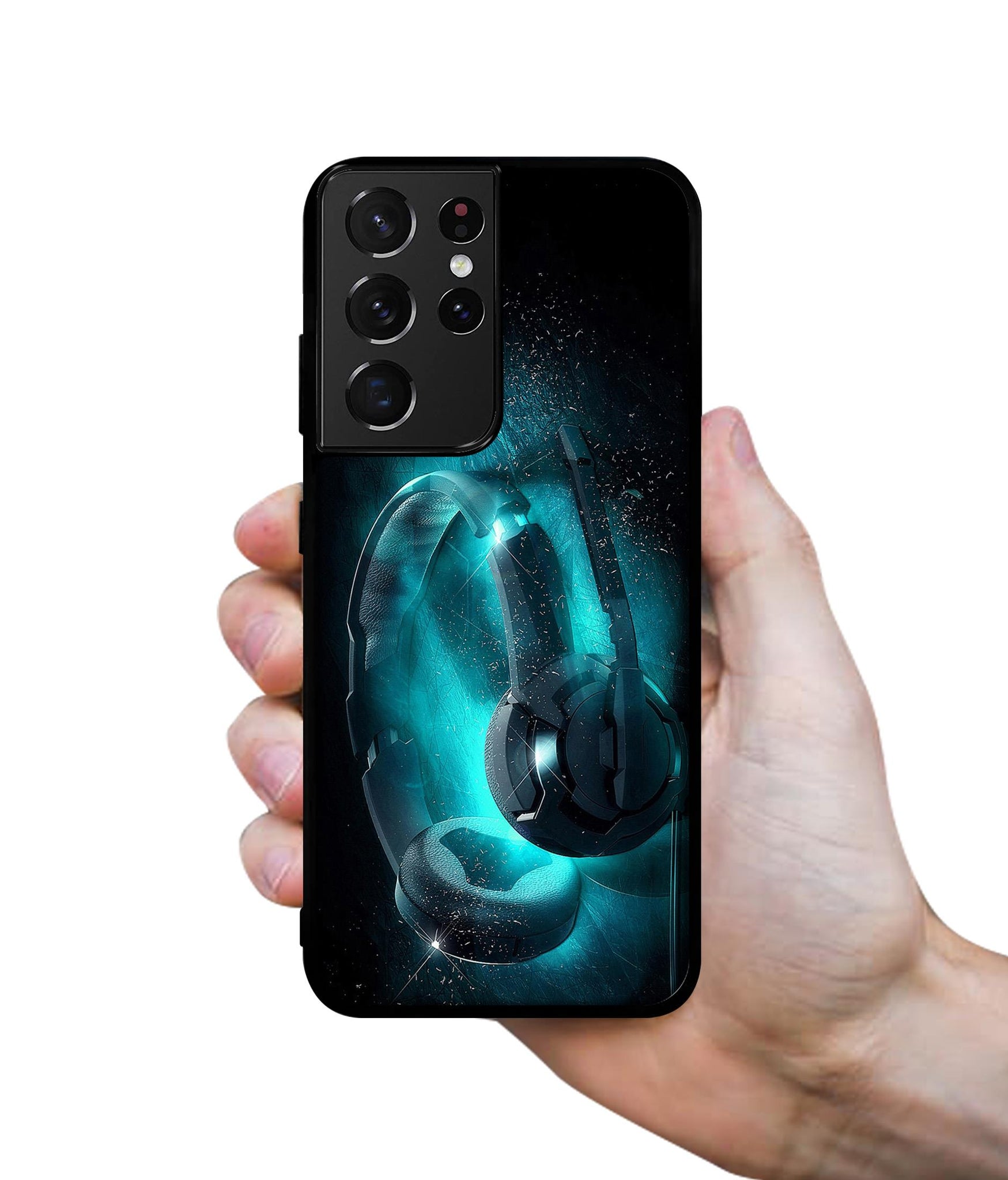 Cool Headphone Designer 2D Printed Back Case Cover for Samsung Galaxy S21 Ultra 5G