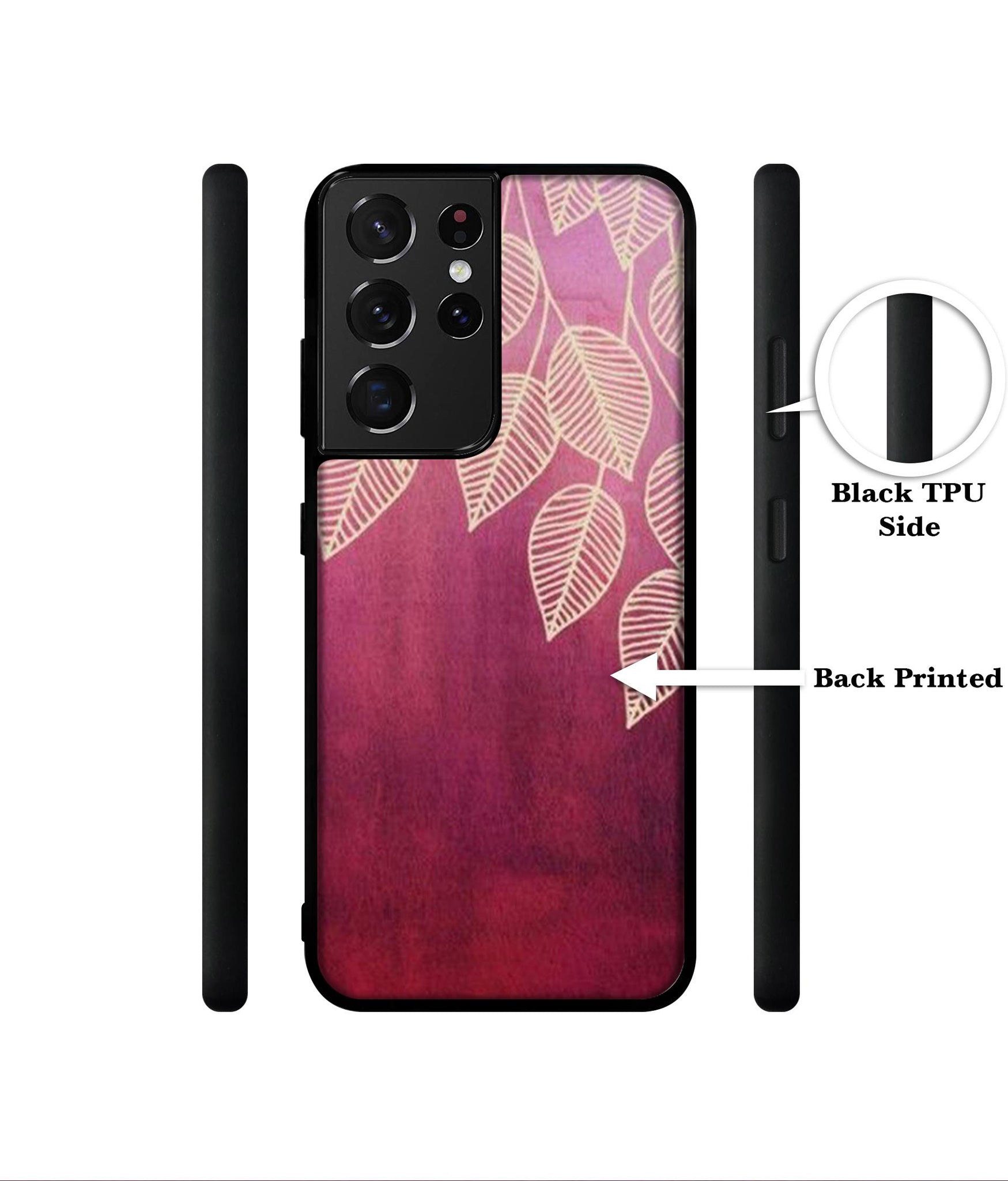 Leaf Pattern Designer 2D Printed Back Case Cover for Samsung Galaxy S21 Ultra 5G