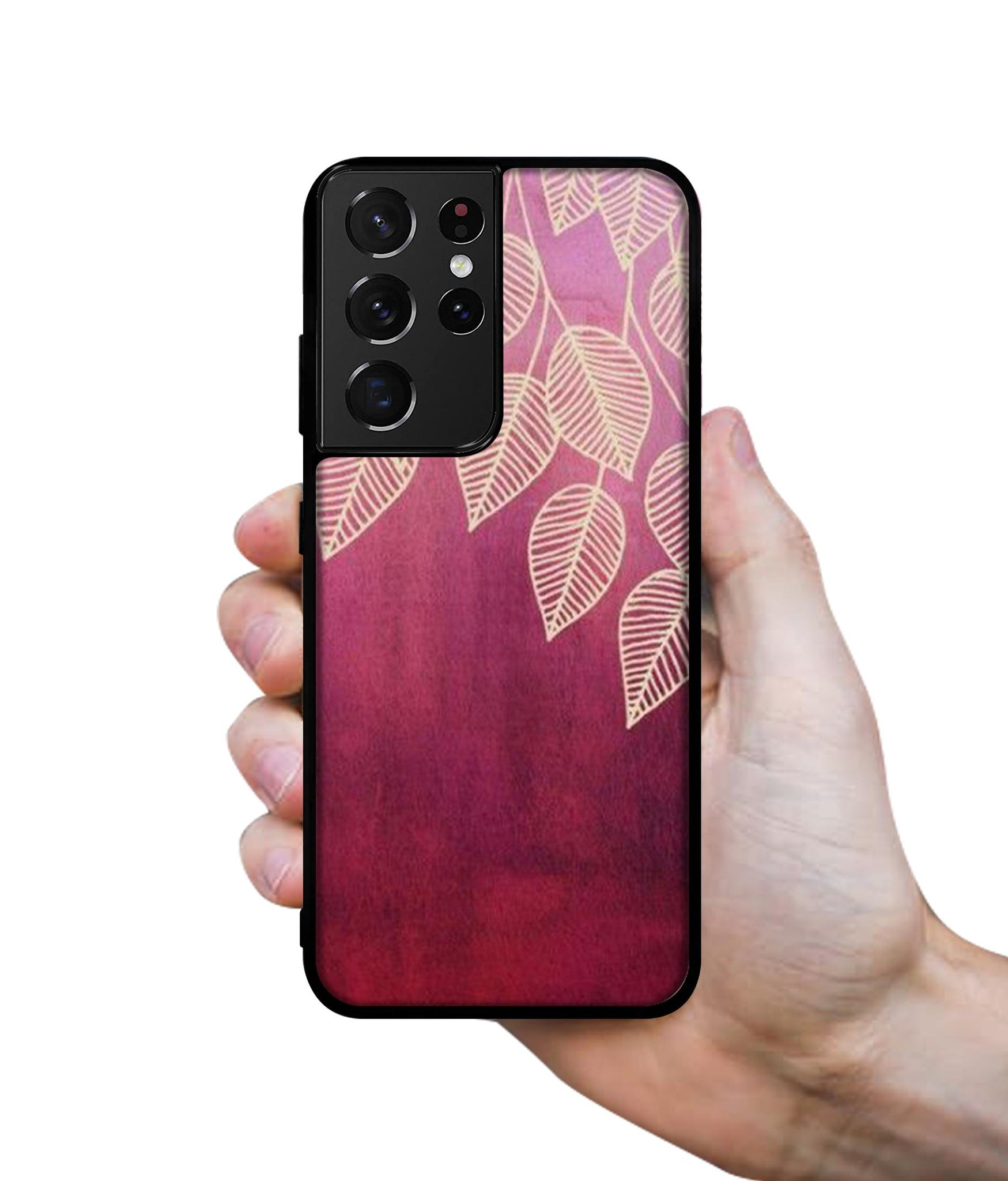 Leaf Pattern Designer 2D Printed Back Case Cover for Samsung Galaxy S21 Ultra 5G