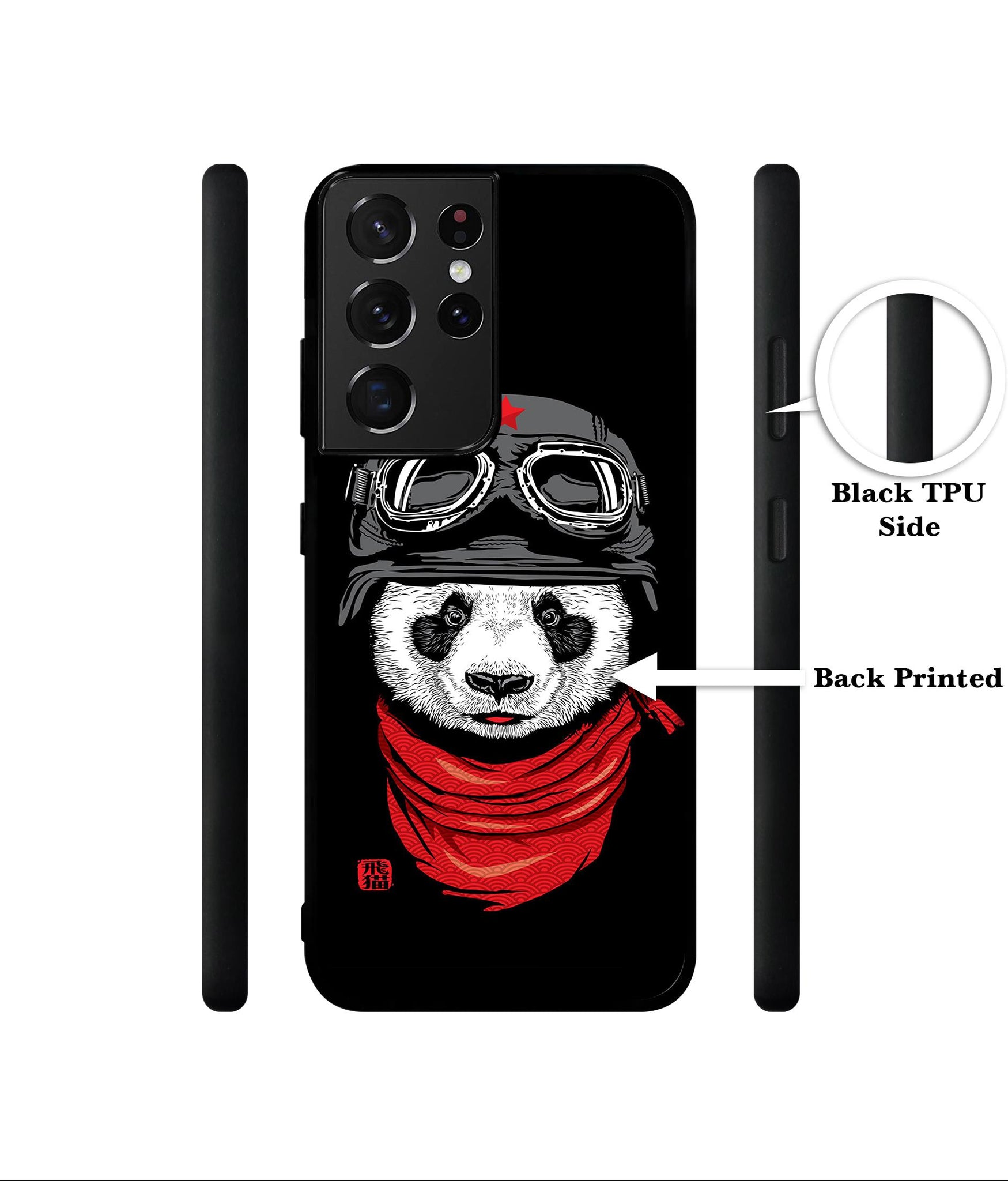 Biker Panda Designer 2D Printed Back Case Cover for Samsung Galaxy S21 Ultra 5G