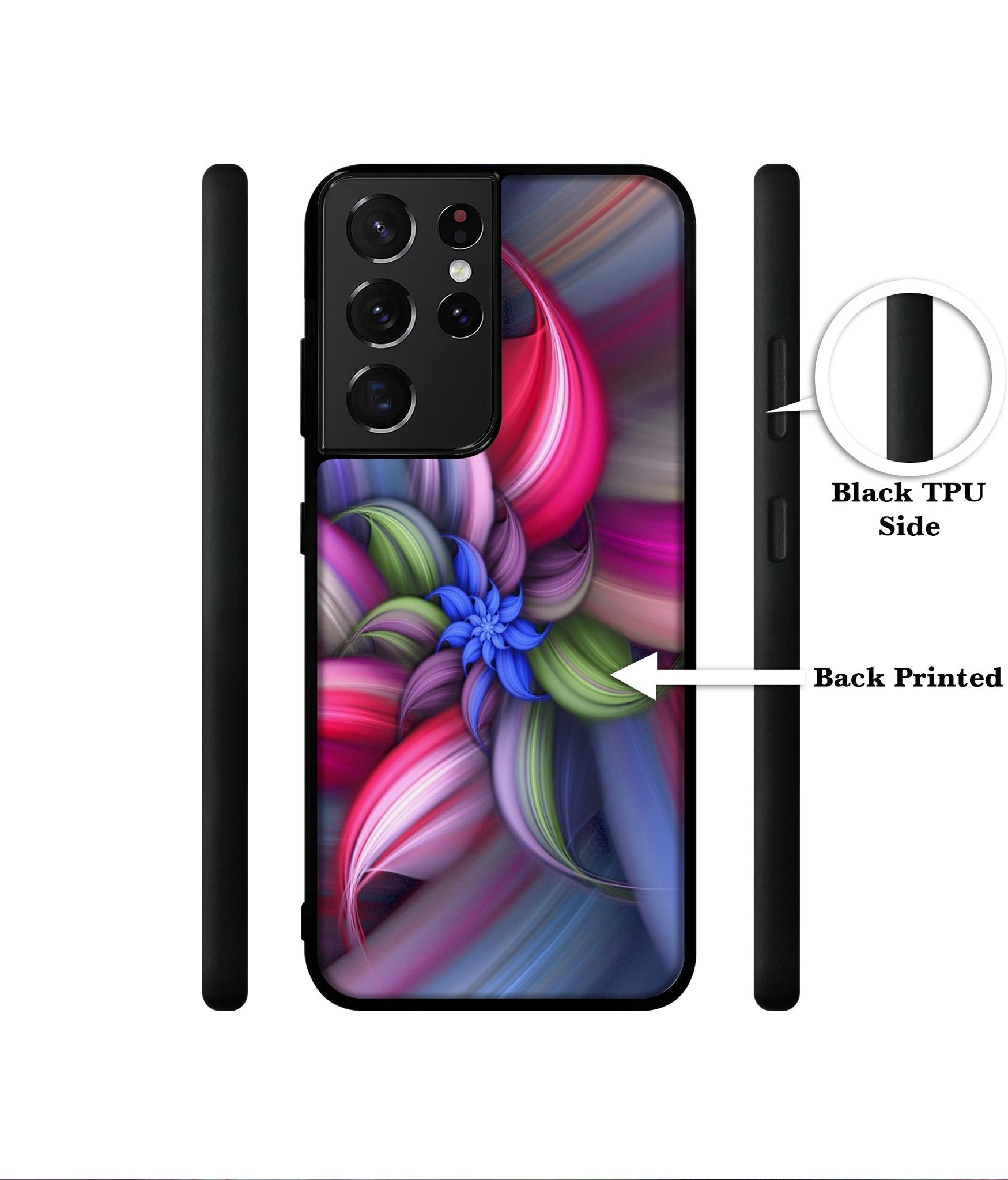 Colorful Flower Designer 2D Printed Back Case Cover for Samsung Galaxy S21 Ultra 5G