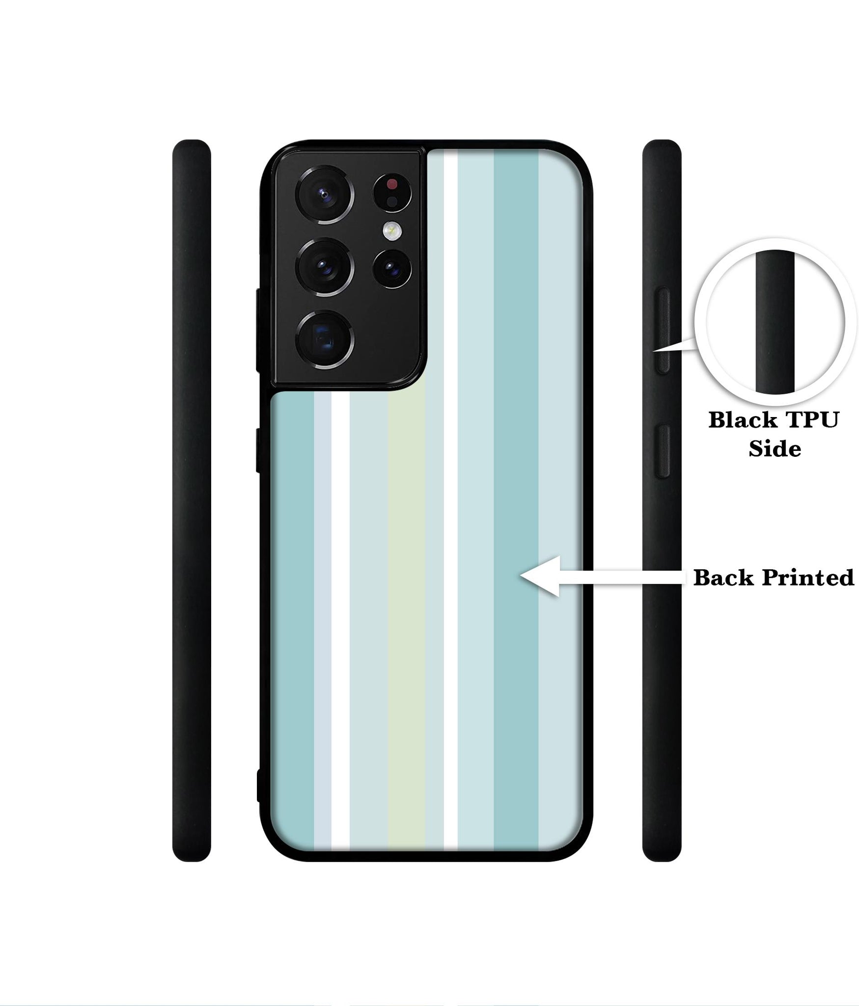 Light Green Stripes Designer 2D Printed Back Case Cover for Samsung Galaxy S21 Ultra 5G