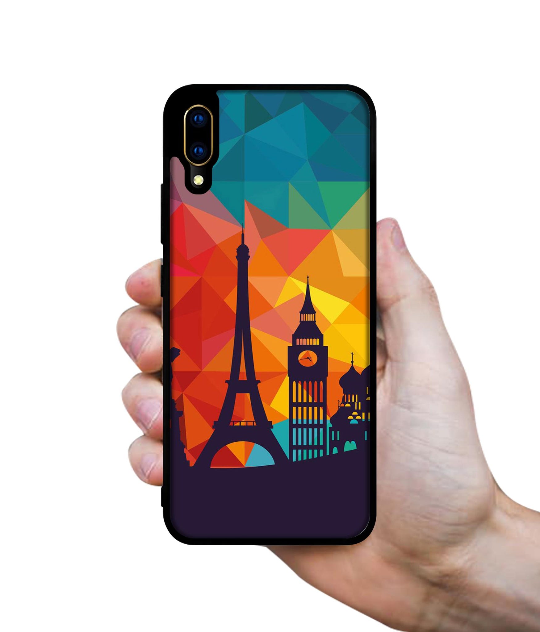 Colored Paris Designer 2D Printed Back Case Cover for Vivo V11 Pro 4G