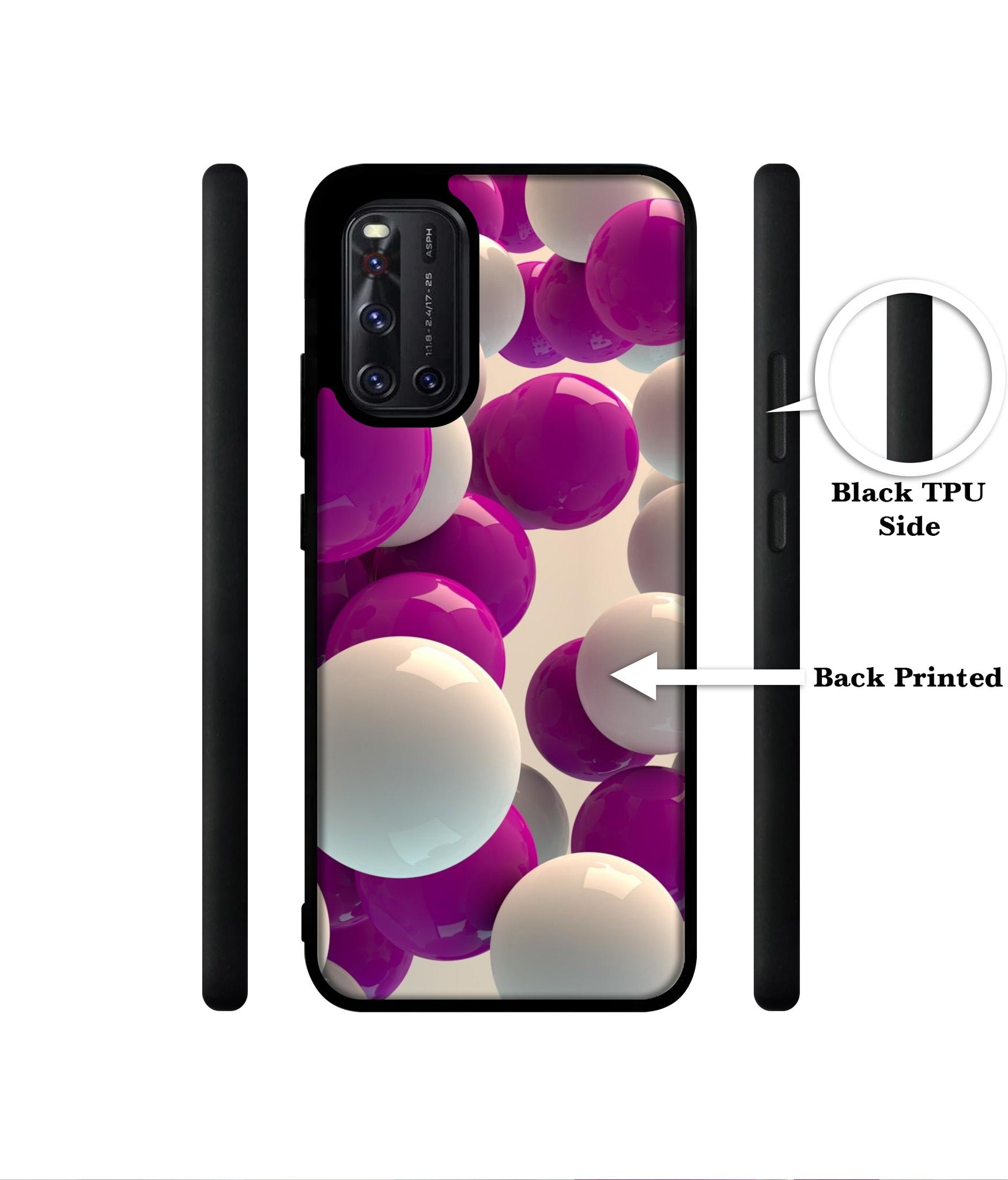 3D Balloons Designer 2D Printed Back Case Cover for Vivo V19 4G