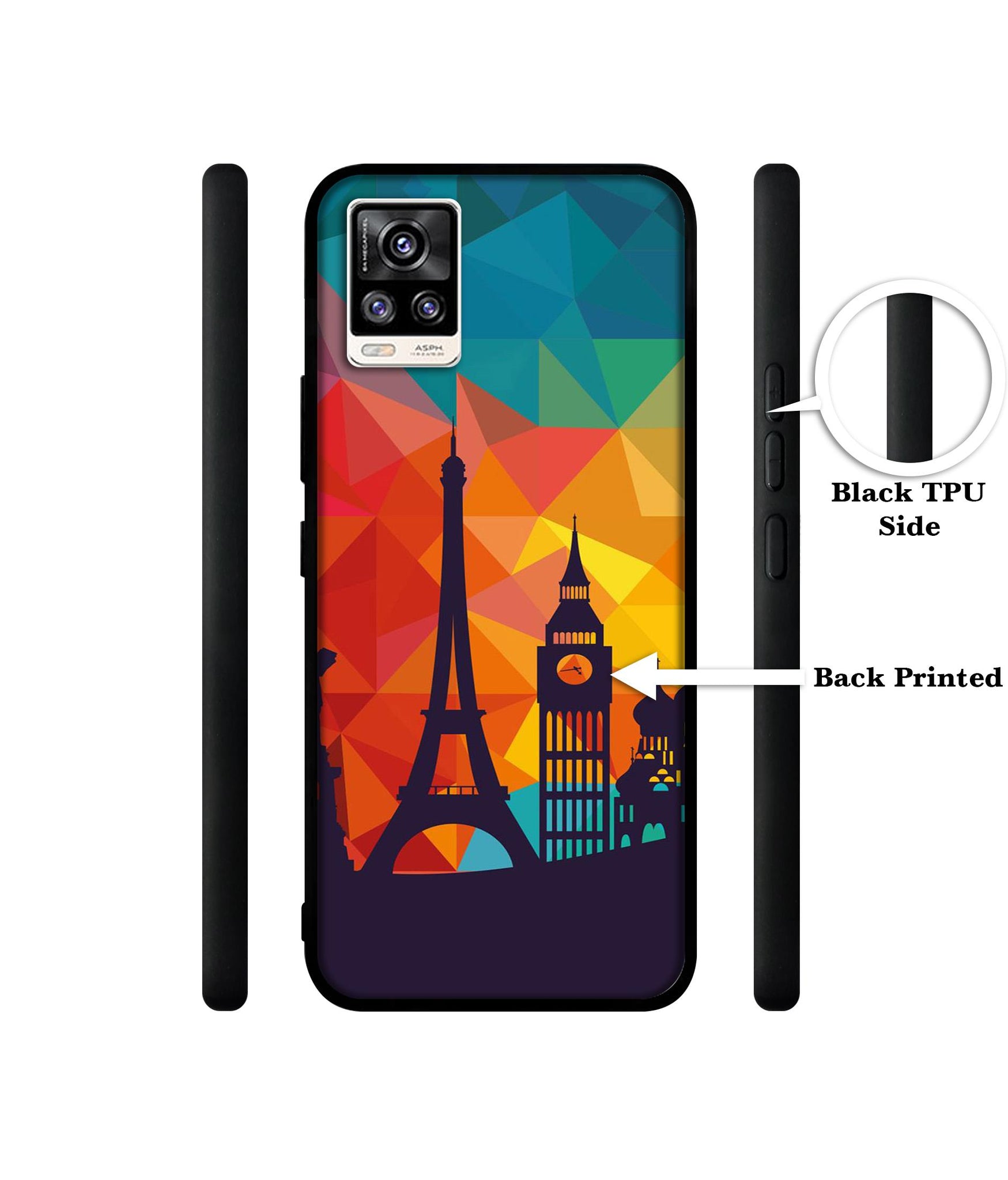 Colored Paris Designer 2D Printed Back Case Cover for Vivo V20 4G / V21e 4G / Y73 4G