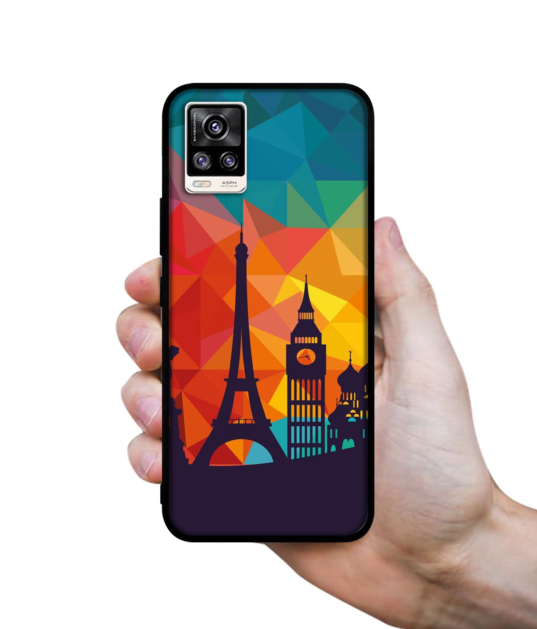 Colored Paris Designer 2D Printed Back Case Cover for Vivo V20 4G / V21e 4G / Y73 4G