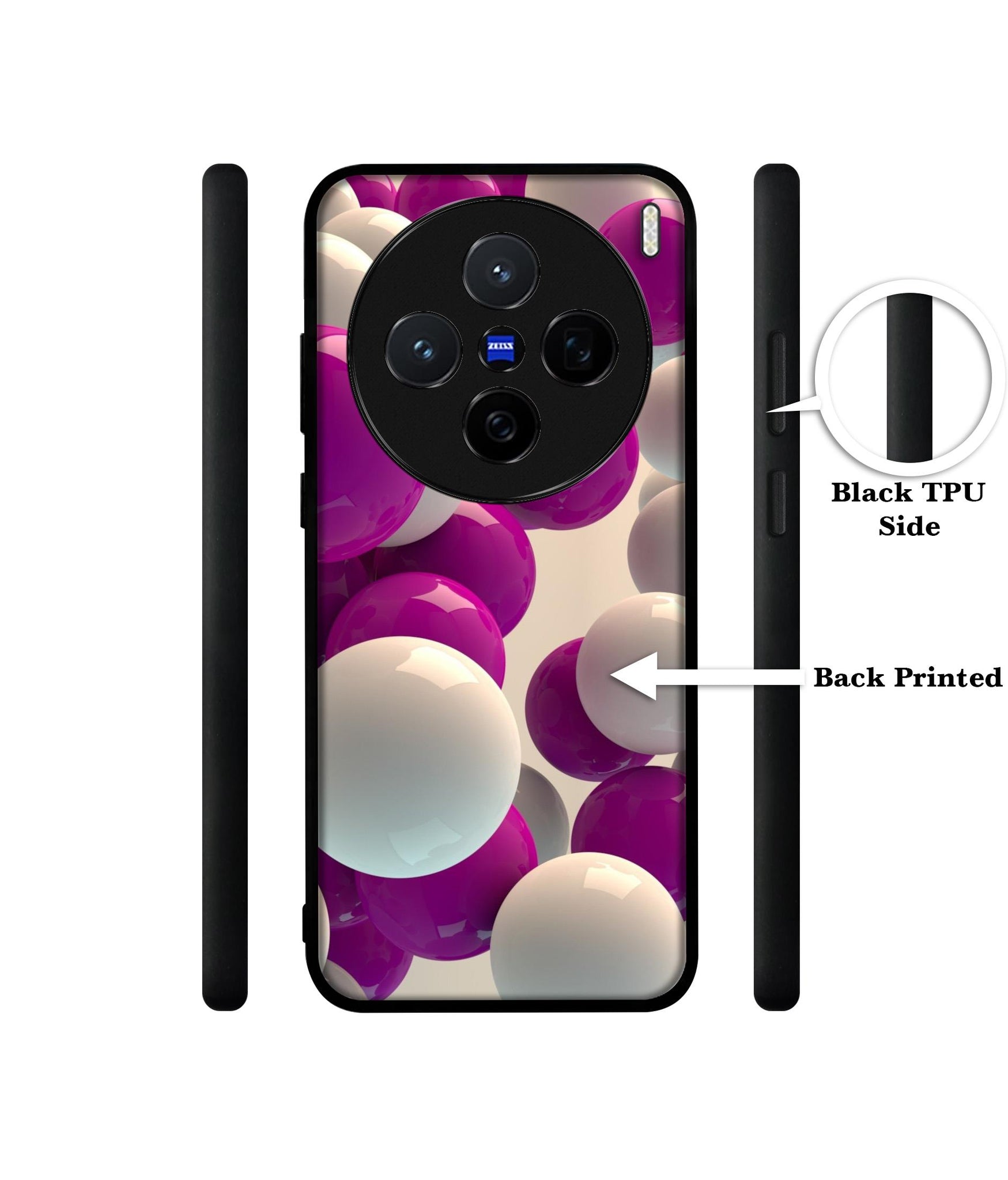 3D Balloons Designer 2D Printed Back Case Cover for Vivo X200 5G