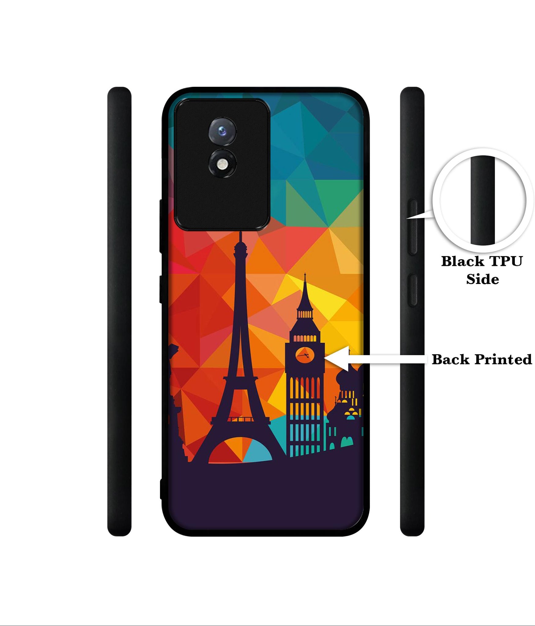 Colored Paris Designer 2D Printed Back Case Cover for Vivo Y02 4G / Y02T 4G / Y02A 4G