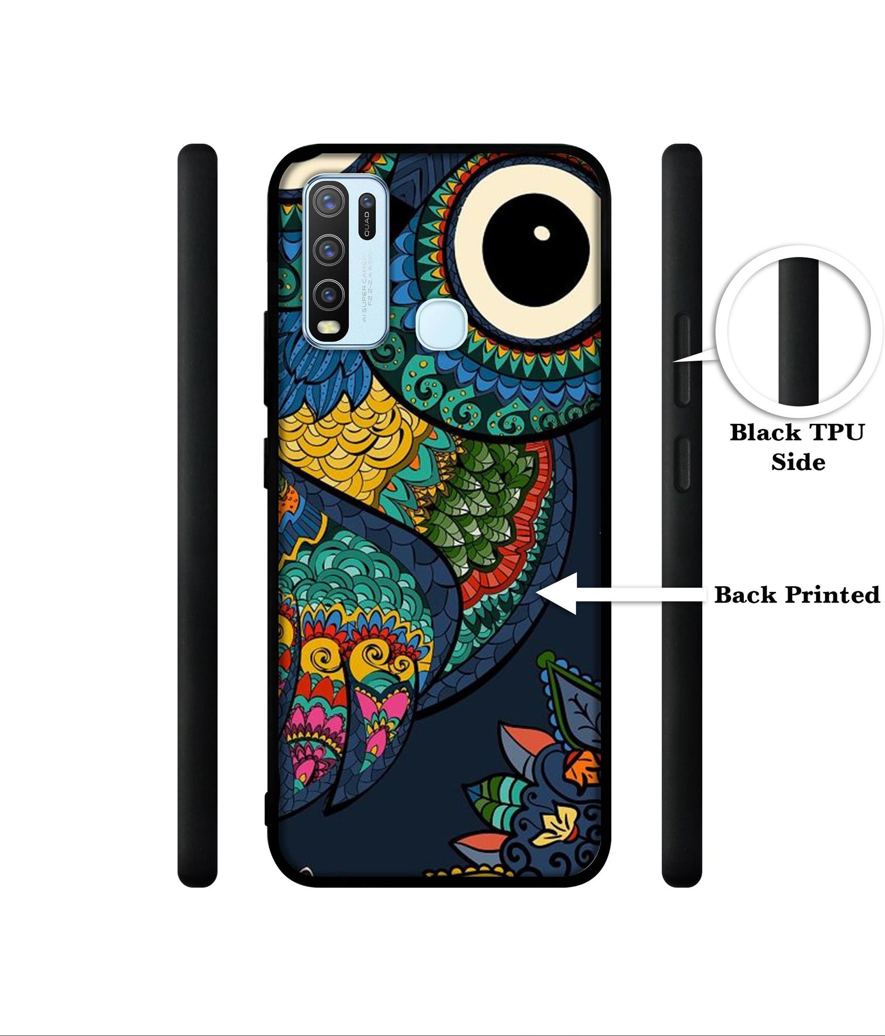 Owl Illustration Designer 2D Printed Back Case Cover for Vivo Y30 4G / Y50 4G