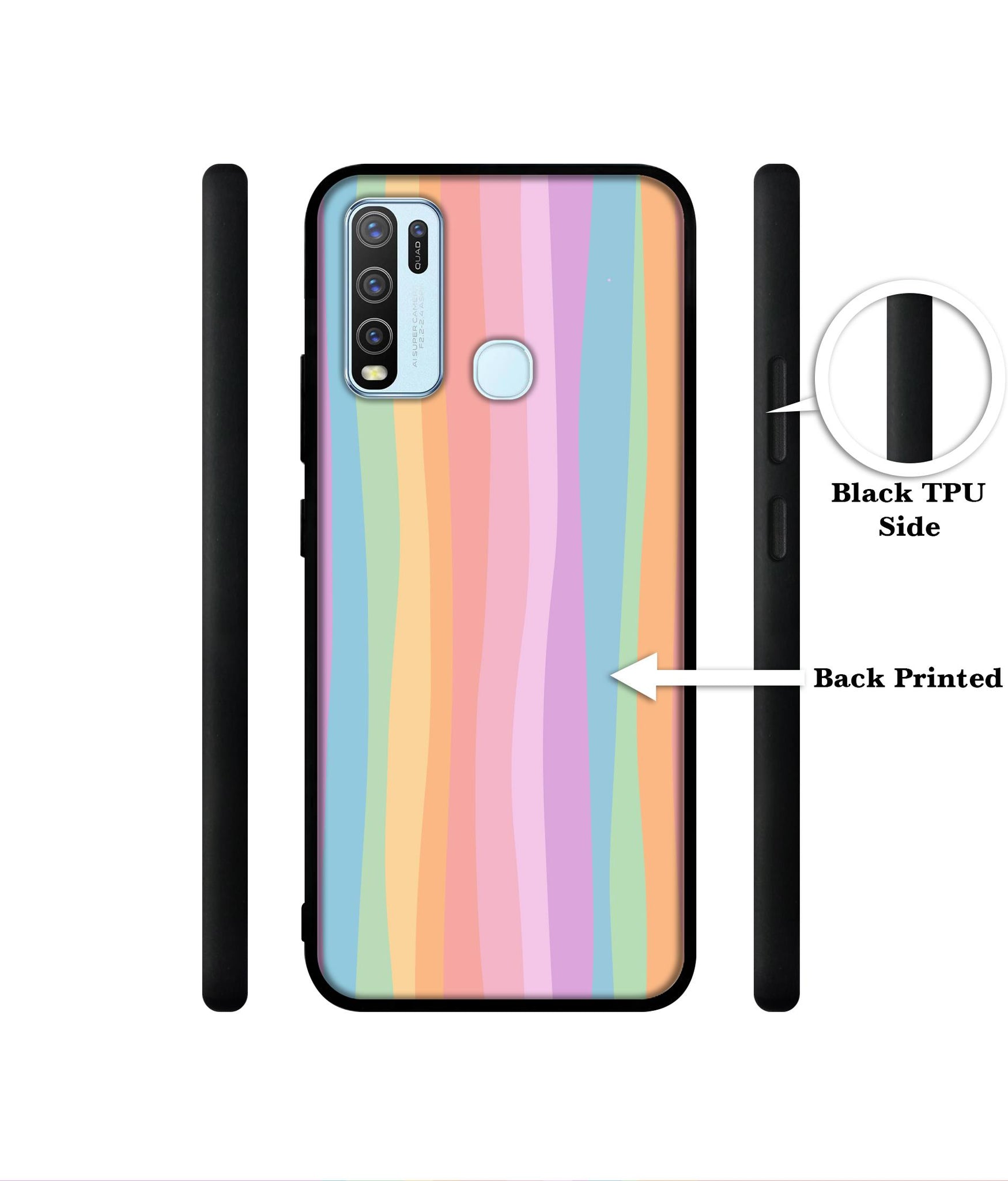 Cool Rainbow Designer 2D Printed Back Case Cover for Vivo Y30 4G / Y50 4G