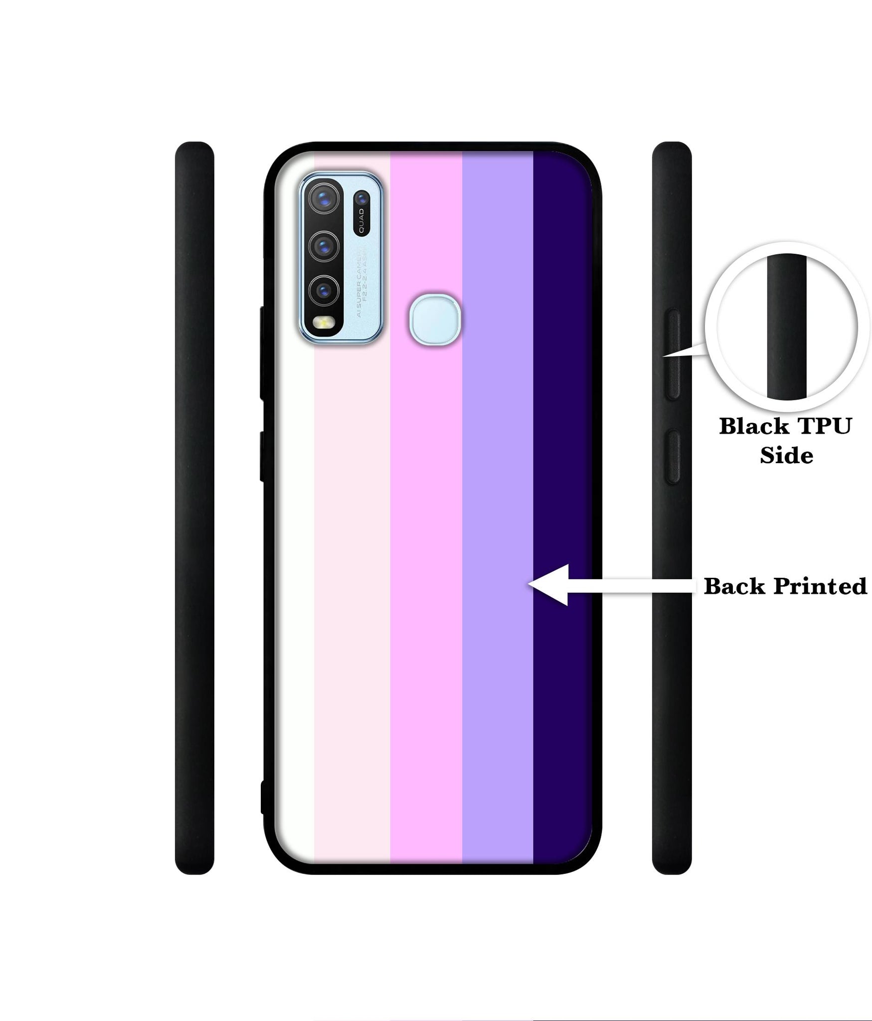 Pink and Purple Lines Designer 2D Printed Back Case Cover for Vivo Y30 4G / Y50 4G