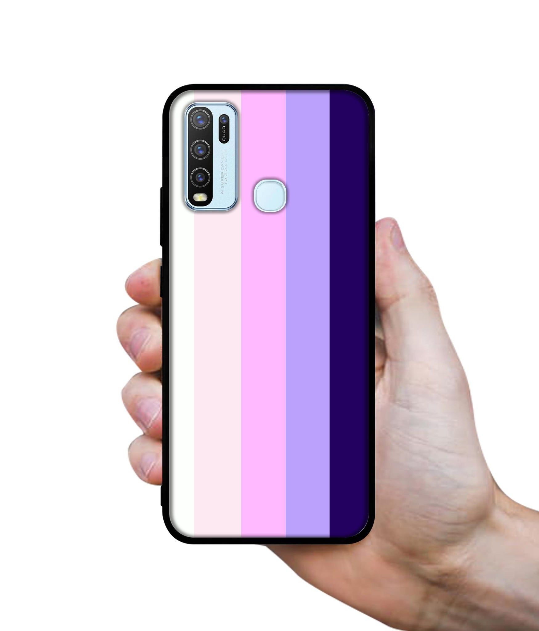Pink and Purple Lines Designer 2D Printed Back Case Cover for Vivo Y30 4G / Y50 4G