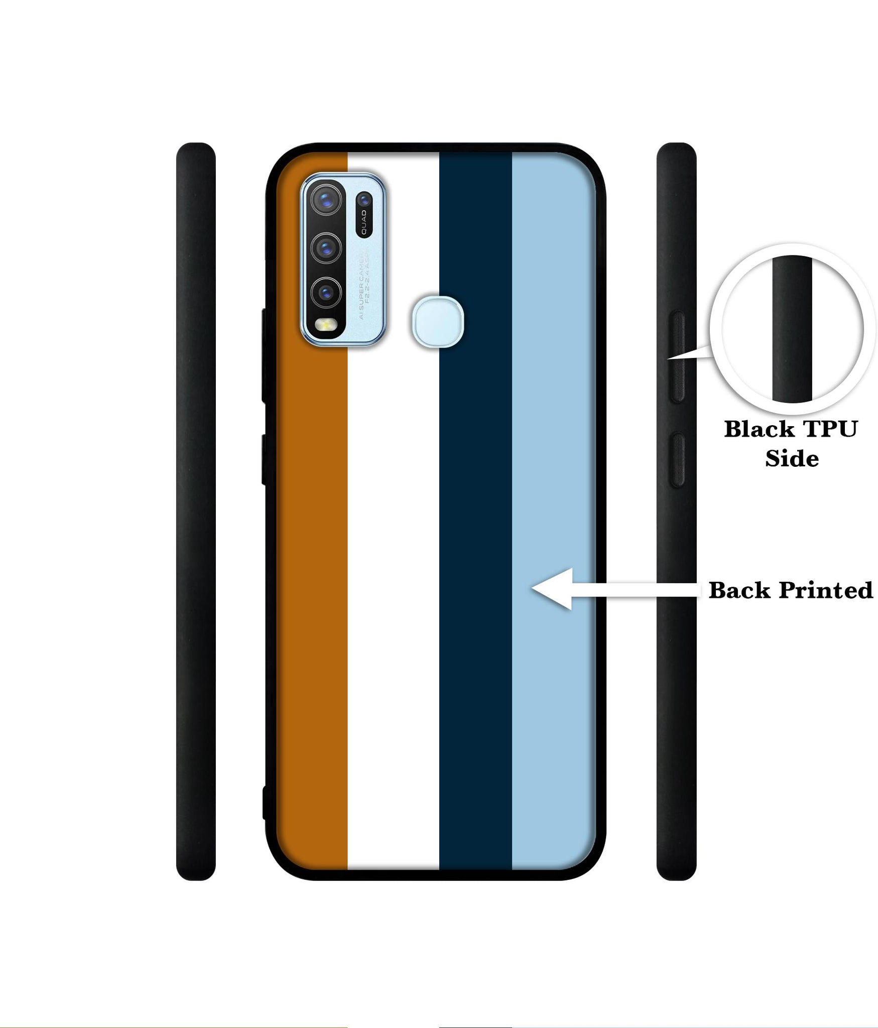 Color Stripes Designer 2D Printed Back Case Cover for Vivo Y30 4G / Y50 4G