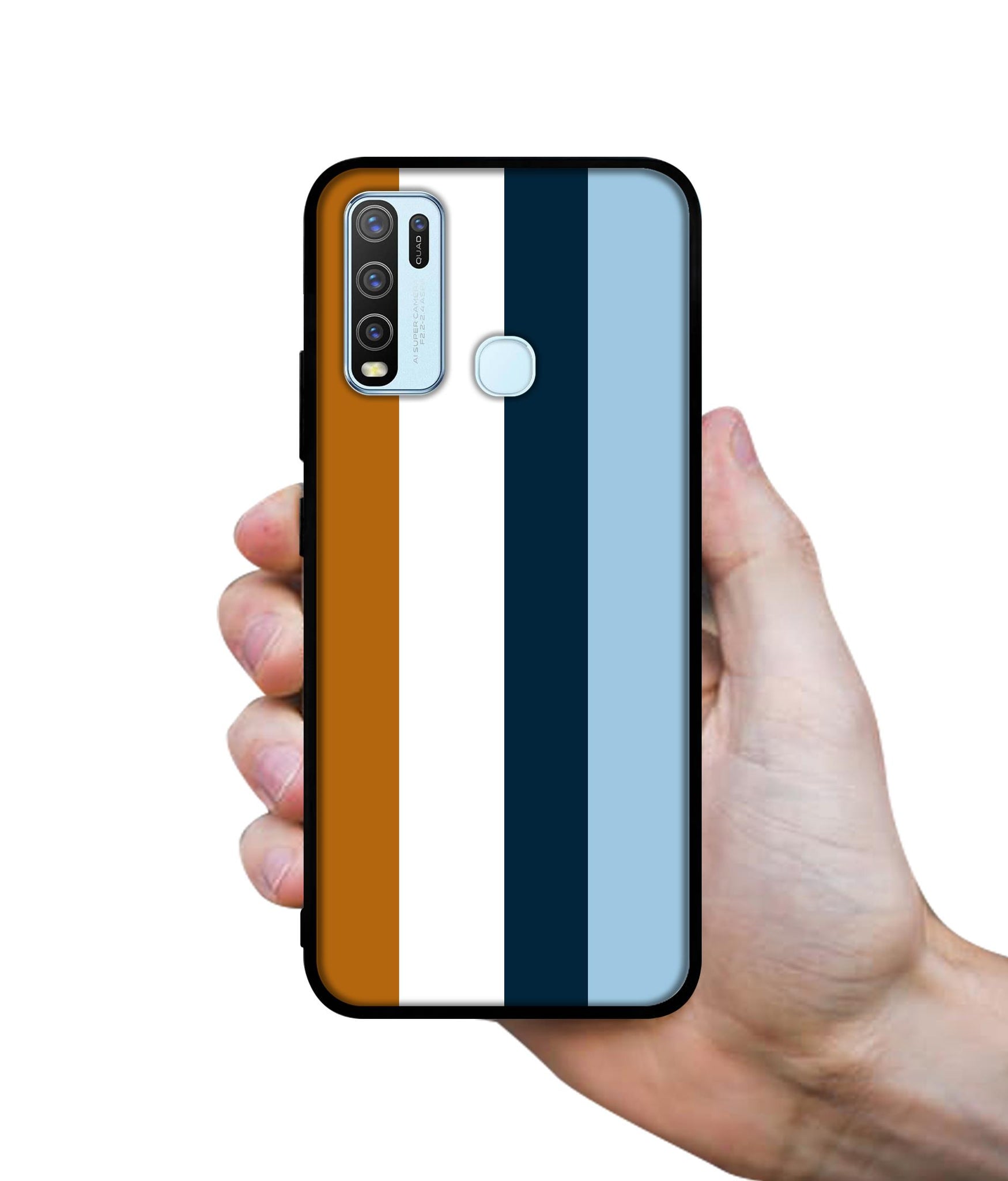 Color Stripes Designer 2D Printed Back Case Cover for Vivo Y30 4G / Y50 4G