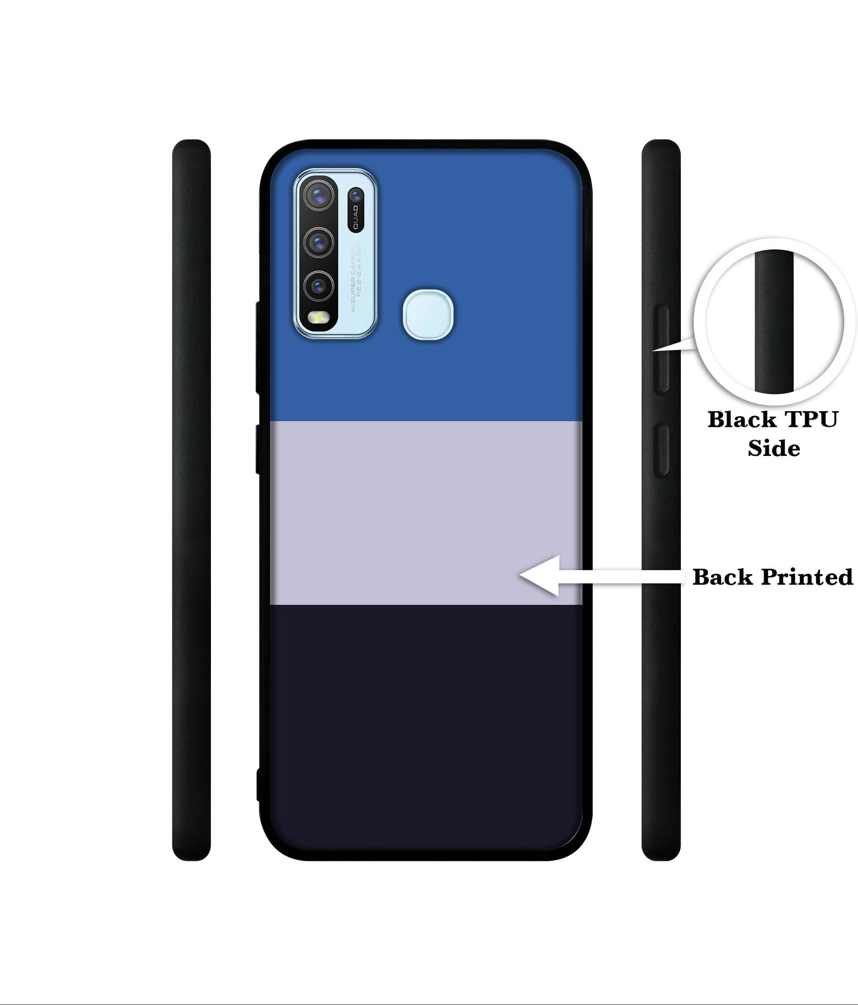 Three Color Stripes Designer 2D Printed Back Case Cover for Vivo Y30 4G / Y50 4G