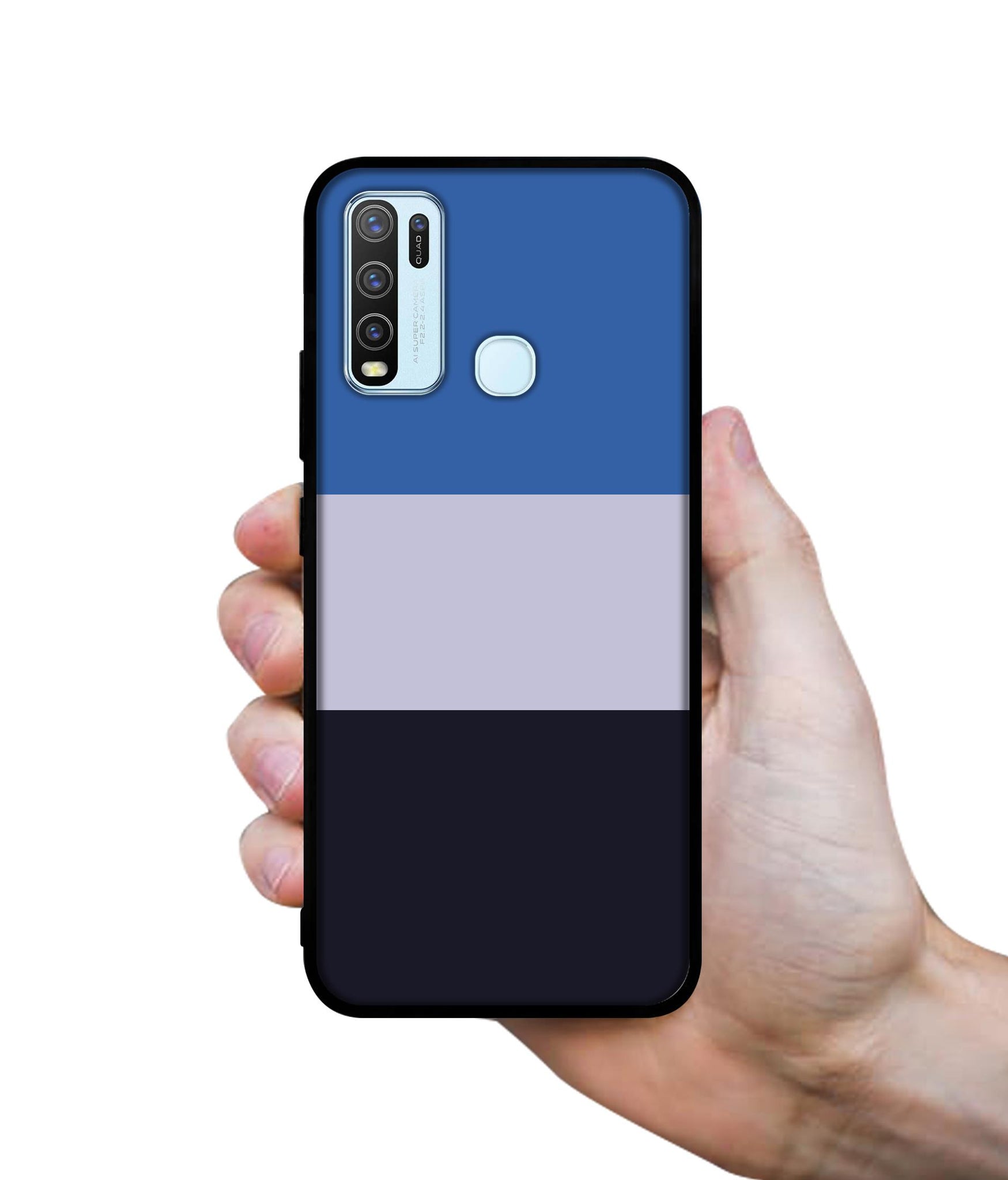 Three Color Stripes Designer 2D Printed Back Case Cover for Vivo Y30 4G / Y50 4G