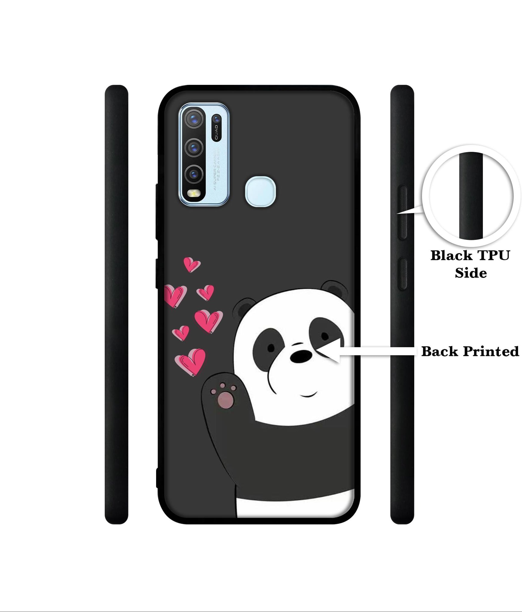 Love Panda Designer 2D Printed Back Case Cover for Vivo Y30 4G / Y50 4G