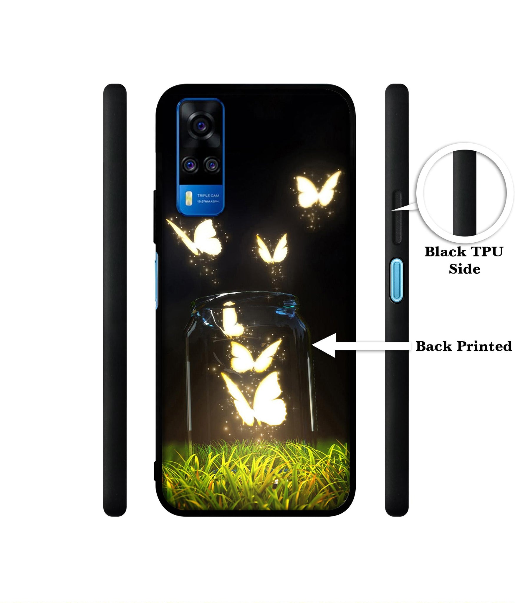 Butterfly Designer 2D Printed Back Case Cover for Vivo Y51 (2020) 4G / Y51A 4G / Y31 4G / Y53s 4G