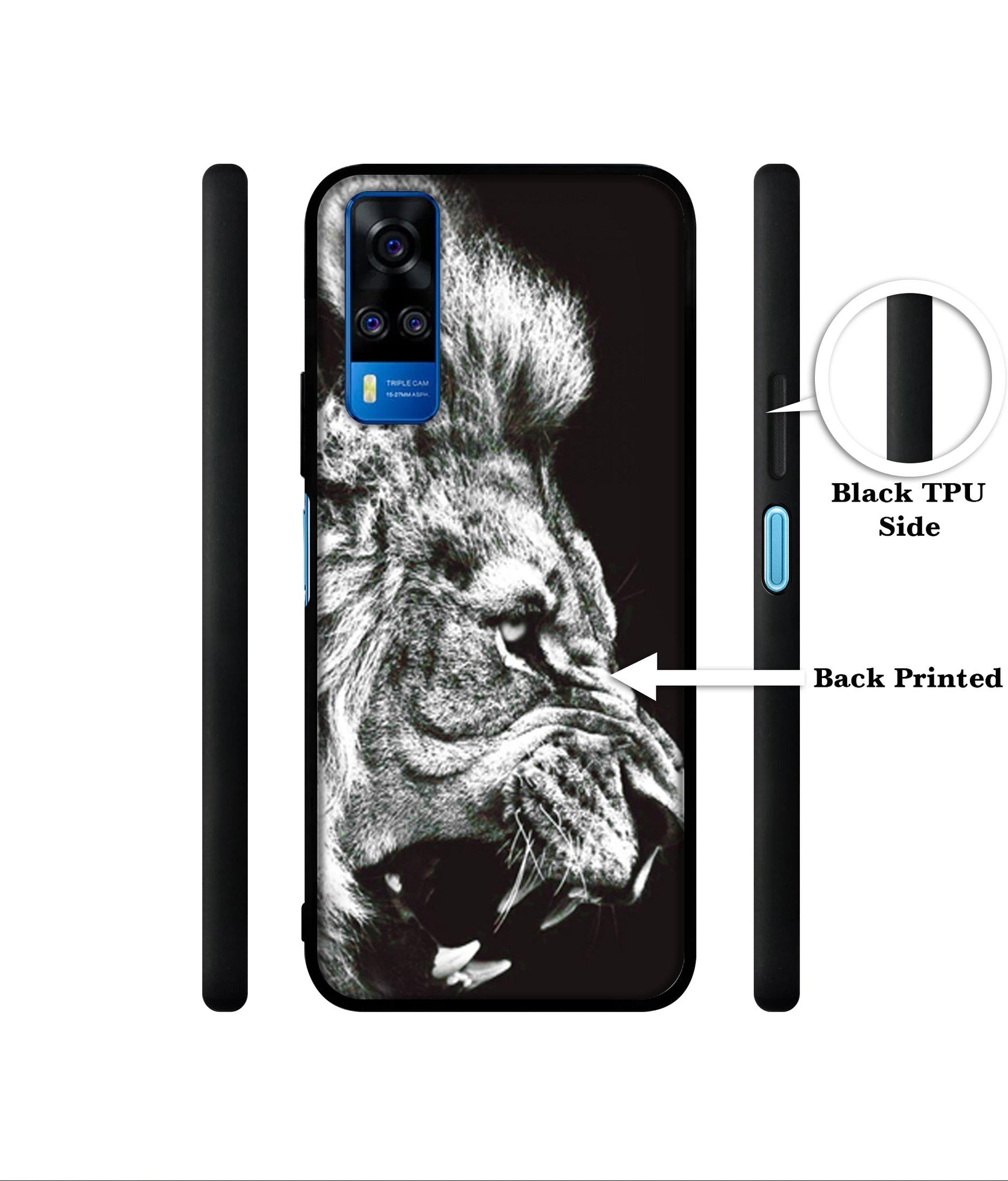 Angry Lion Designer 2D Printed Back Case Cover for Vivo Y51 (2020) 4G / Y51A 4G / Y31 4G / Y53s 4G