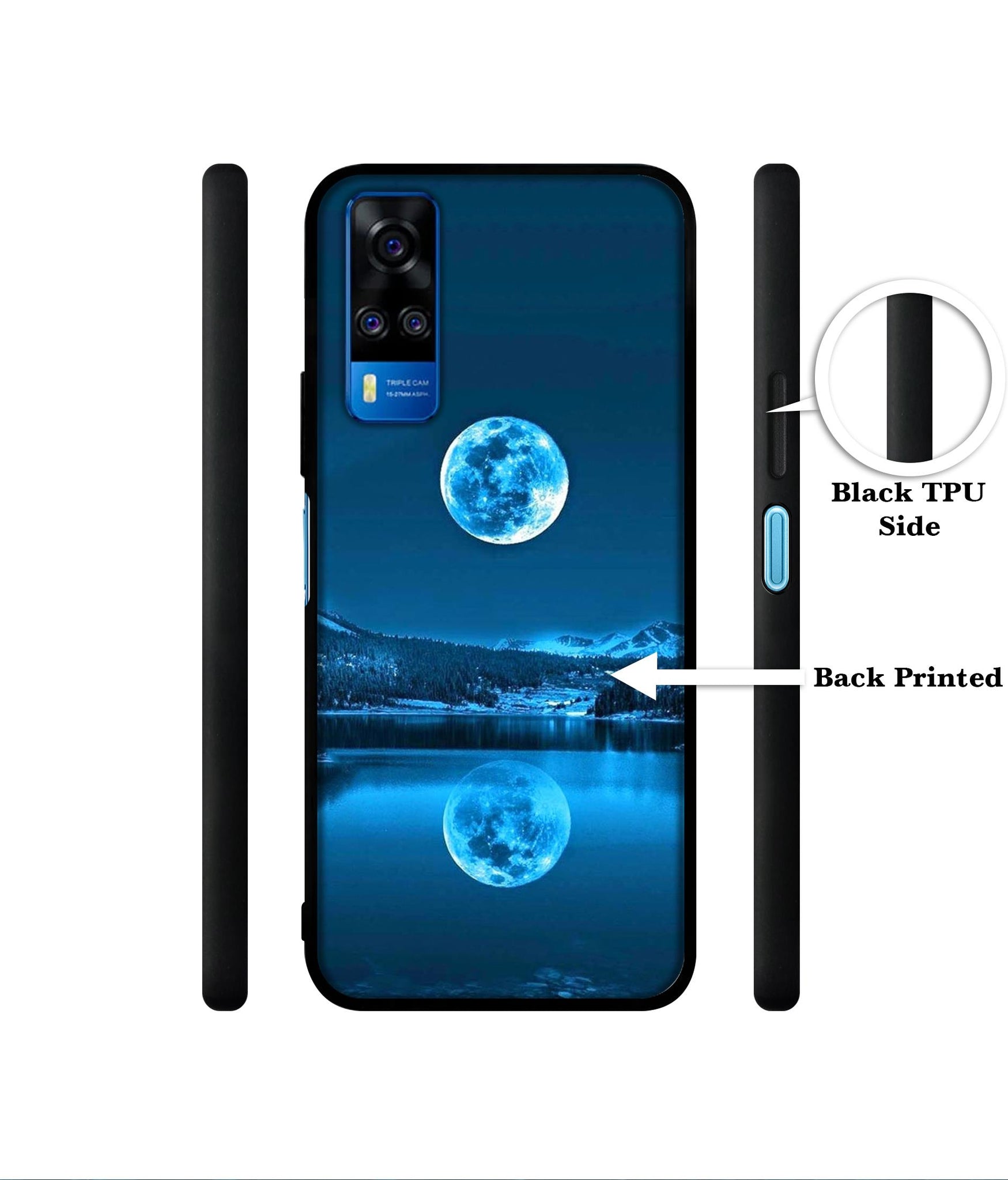 Awesome Moon Designer 2D Printed Back Case Cover for Vivo Y51 (2020) 4G / Y51A 4G / Y31 4G / Y53s 4G