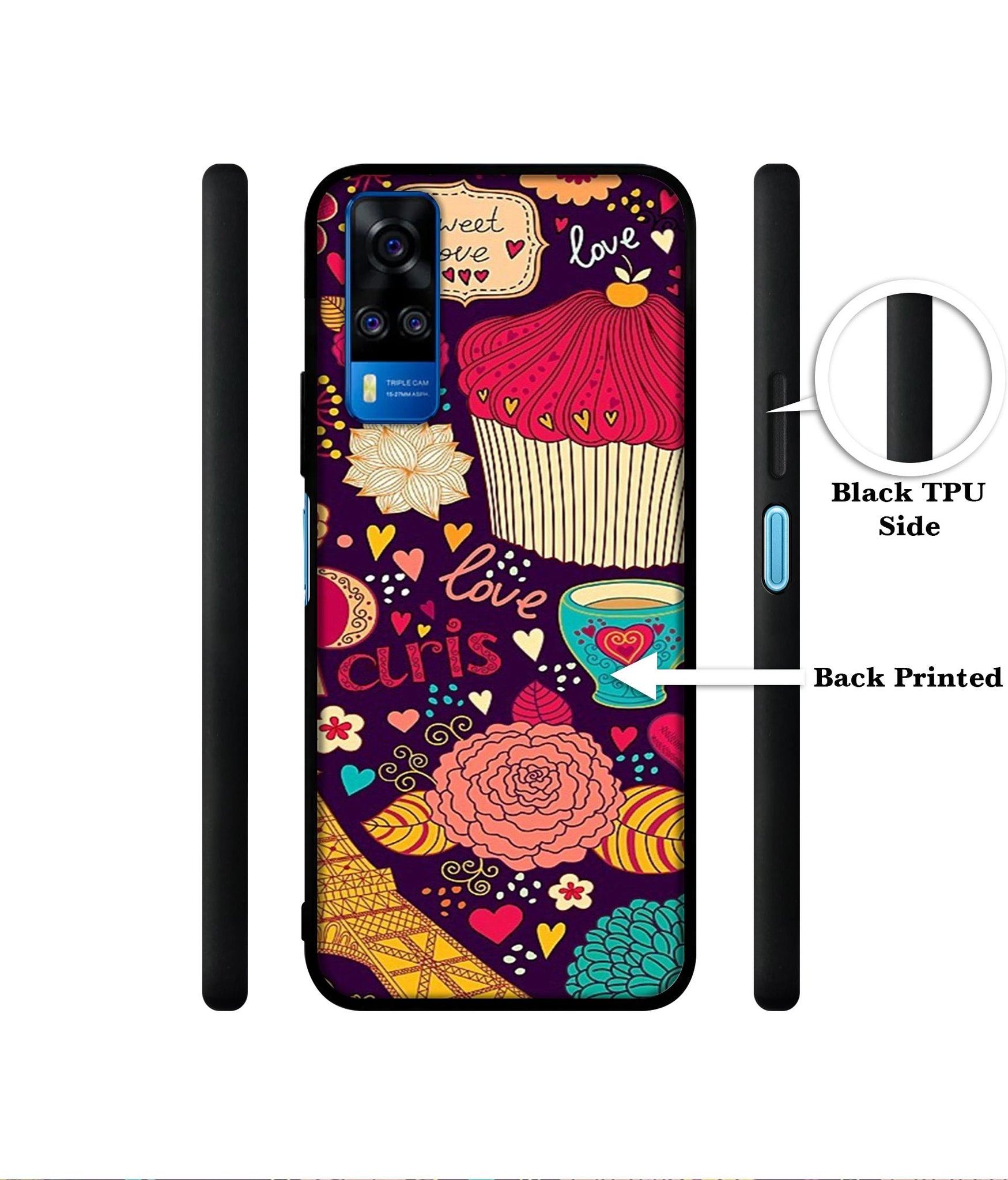 Paris Flower Love Designer 2D Printed Back Case Cover for Vivo Y51 (2020) 4G / Y51A 4G / Y31 4G / Y53s 4G