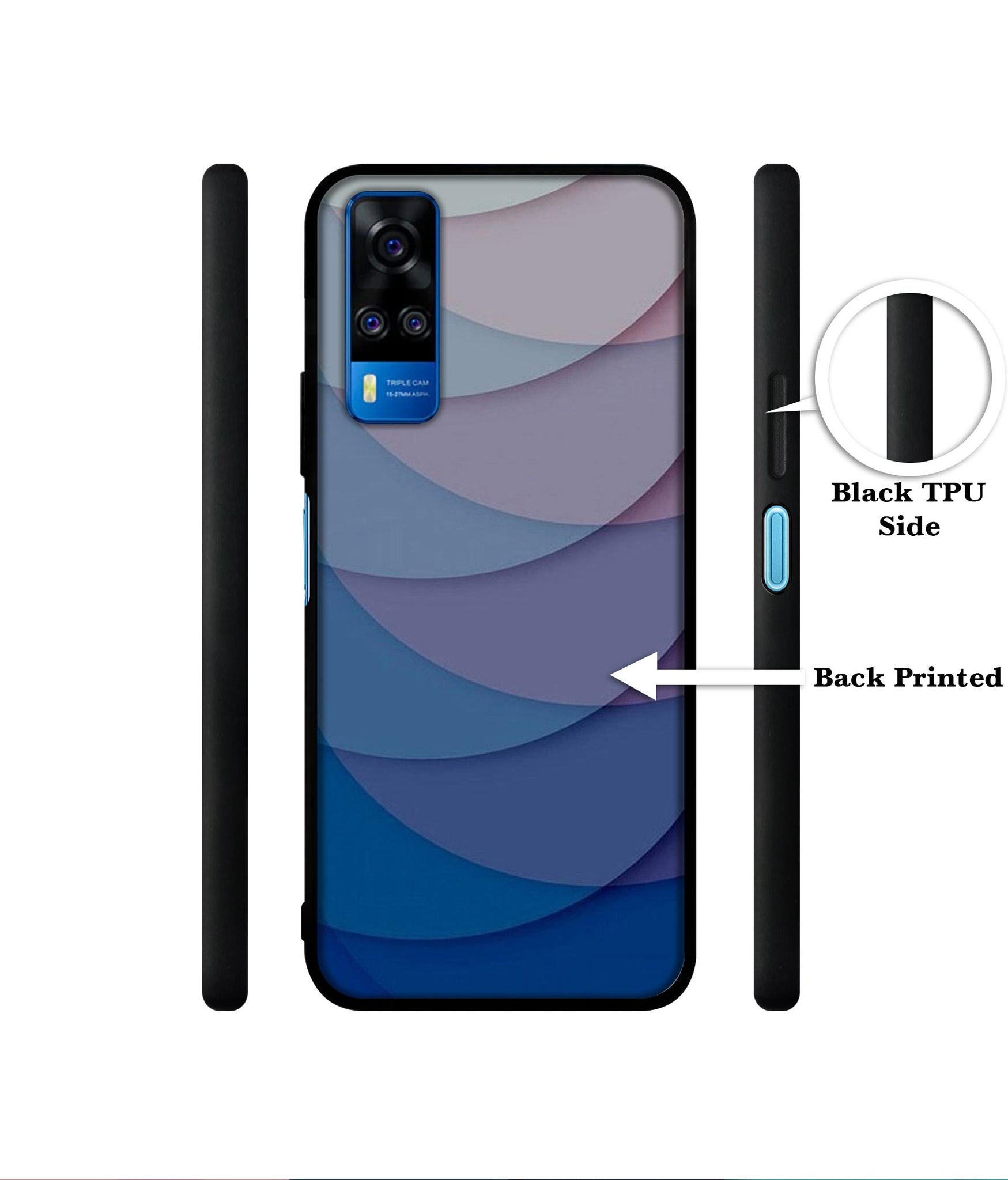 Waves Pattern Print Designer 2D Printed Back Case Cover for Vivo Y51 (2020) 4G / Y51A 4G / Y31 4G / Y53s 4G