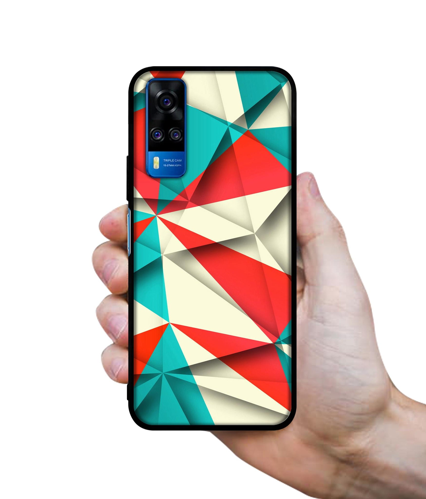 Red Blue White Pattern Designer 2D Printed Back Case Cover for Vivo Y51 (2020) 4G / Y51A 4G / Y31 4G / Y53s 4G