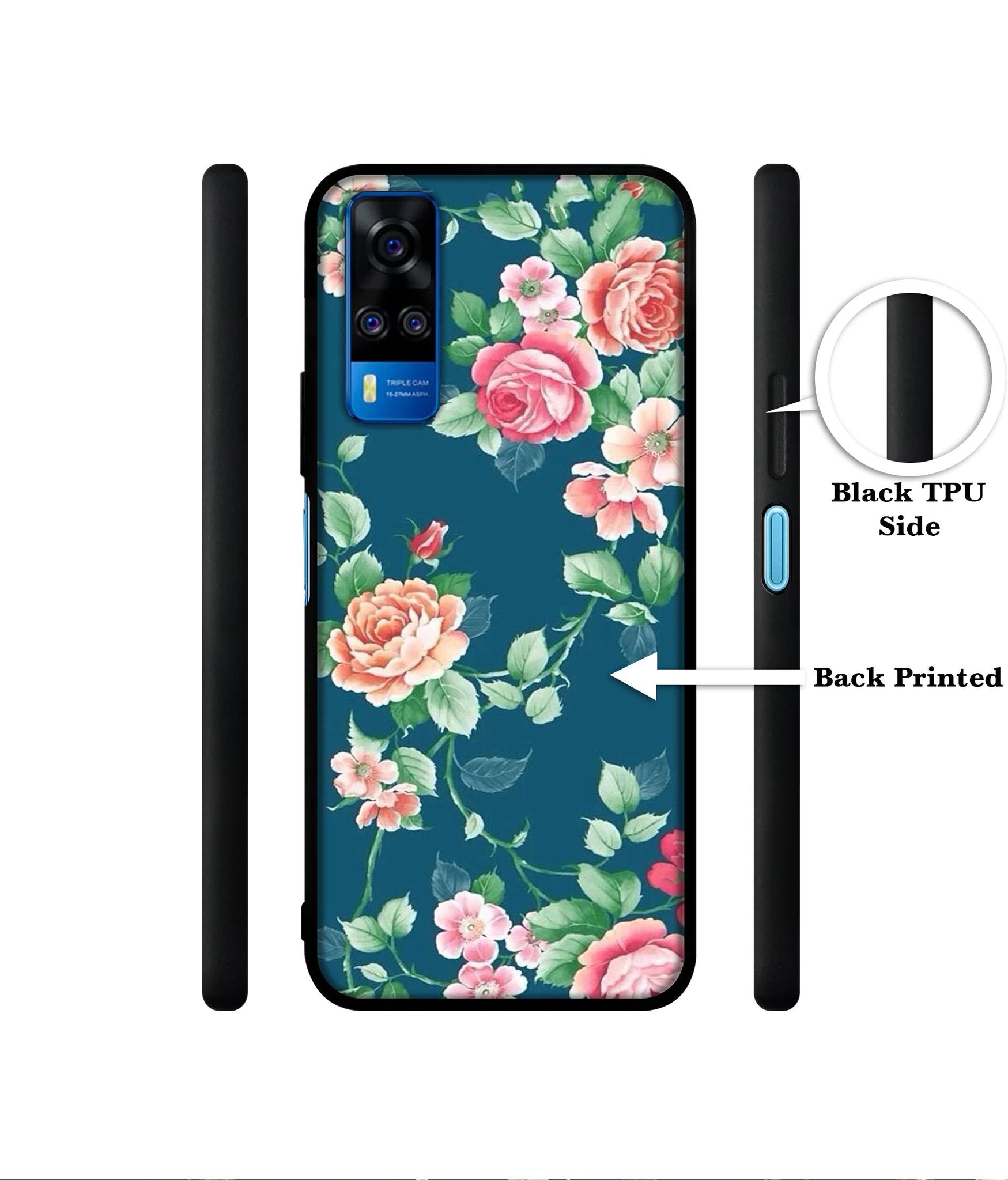 Vintage Floral Designer 2D Printed Back Case Cover for Vivo Y51 (2020) 4G / Y51A 4G / Y31 4G / Y53s 4G