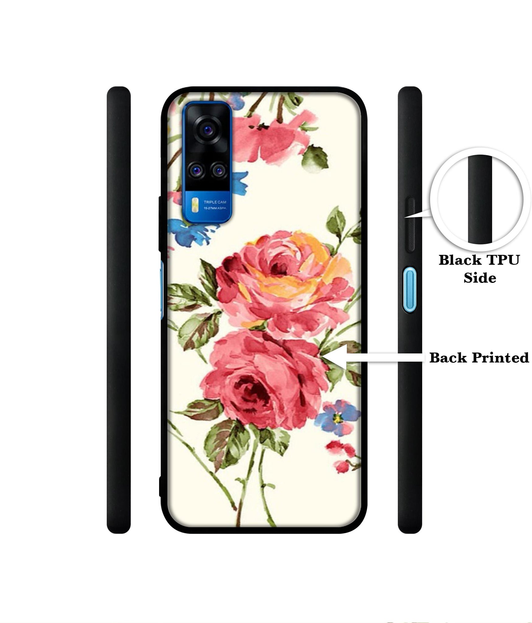 Vintage Painting Flower Designer 2D Printed Back Case Cover for Vivo Y51 (2020) 4G / Y51A 4G / Y31 4G / Y53s 4G