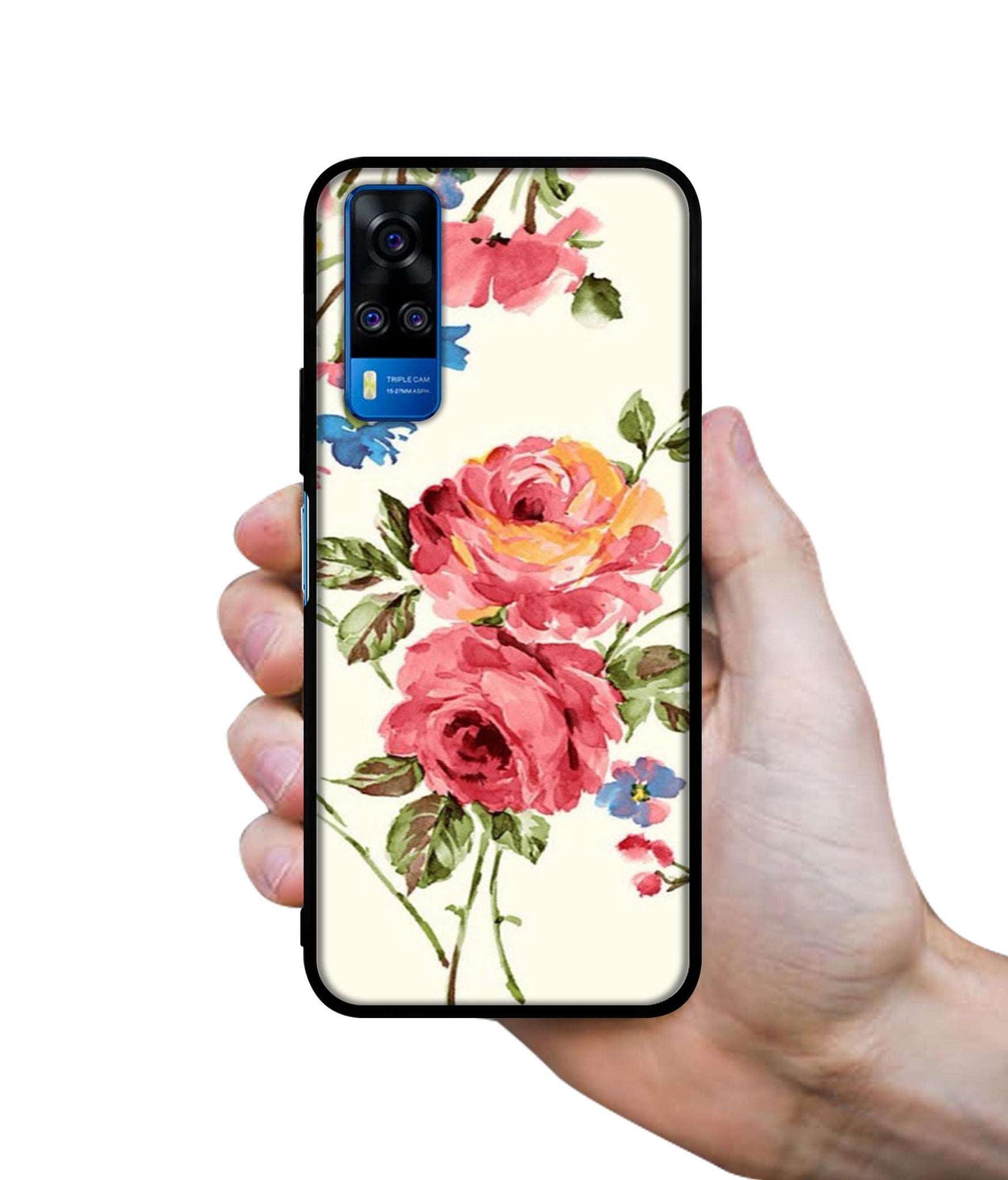 Vintage Painting Flower Designer 2D Printed Back Case Cover for Vivo Y51 (2020) 4G / Y51A 4G / Y31 4G / Y53s 4G