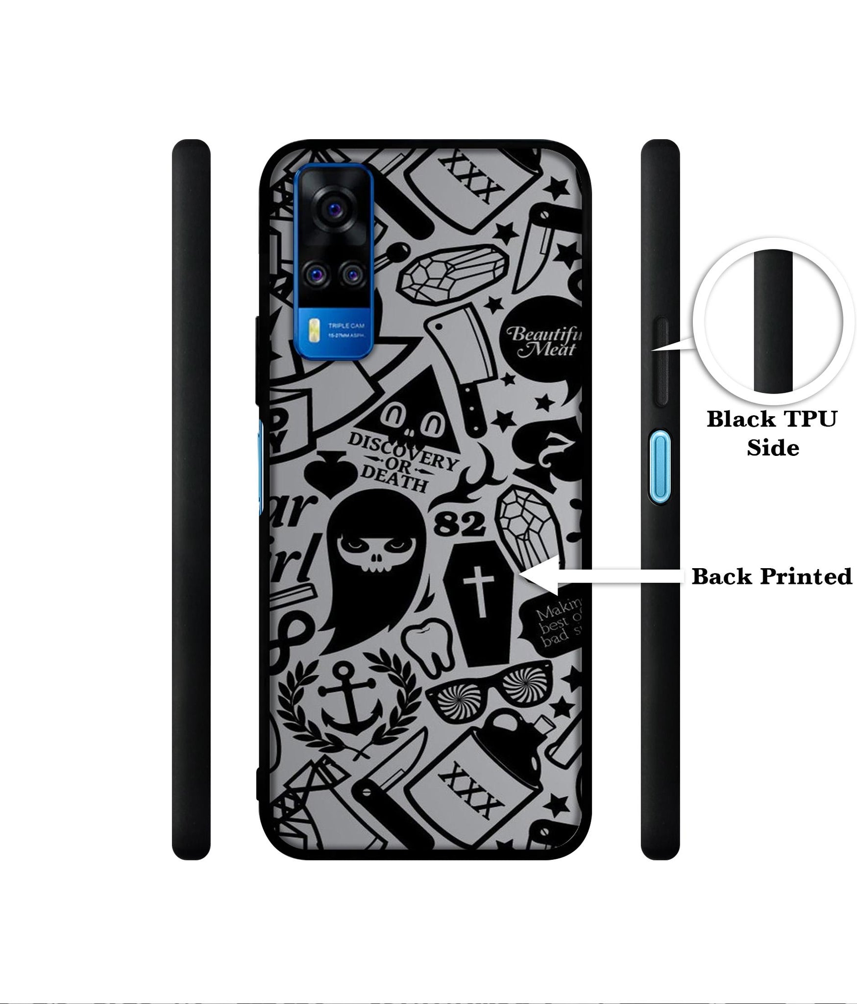 Discover Or Death Designer 2D Printed Back Case Cover for Vivo Y51 (2020) 4G / Y51A 4G / Y31 4G / Y53s 4G