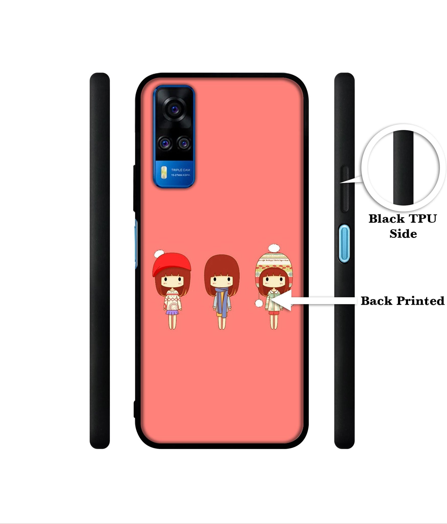 Cute Girls Designer 2D Printed Back Case Cover for Vivo Y51 (2020) 4G / Y51A 4G / Y31 4G / Y53s 4G