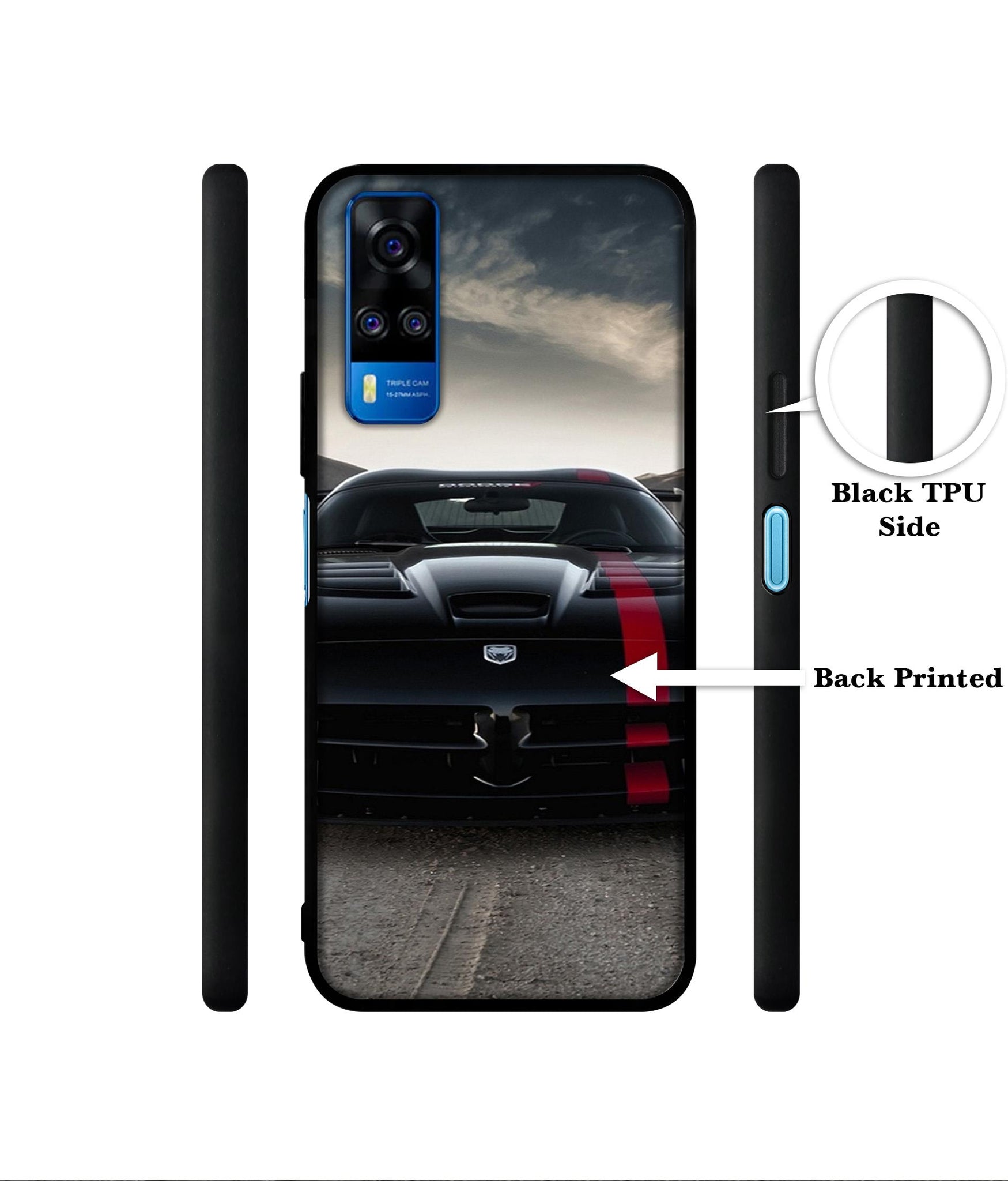 Sports Car Pattern Designer 2D Printed Back Case Cover for Vivo Y51 (2020) 4G / Y51A 4G / Y31 4G / Y53s 4G