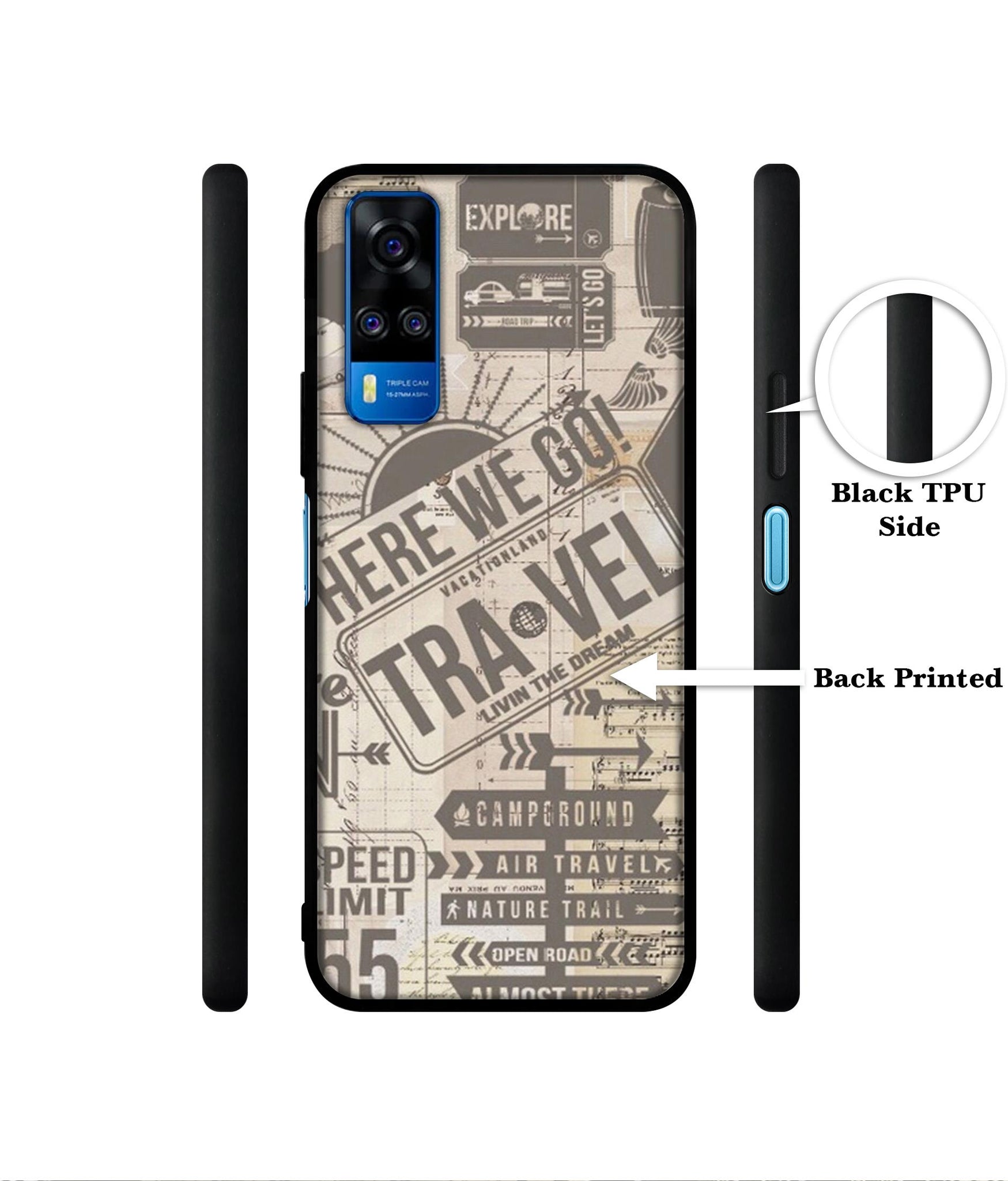 Travel Designer 2D Printed Back Case Cover for Vivo Y51 (2020) 4G / Y51A 4G / Y31 4G / Y53s 4G