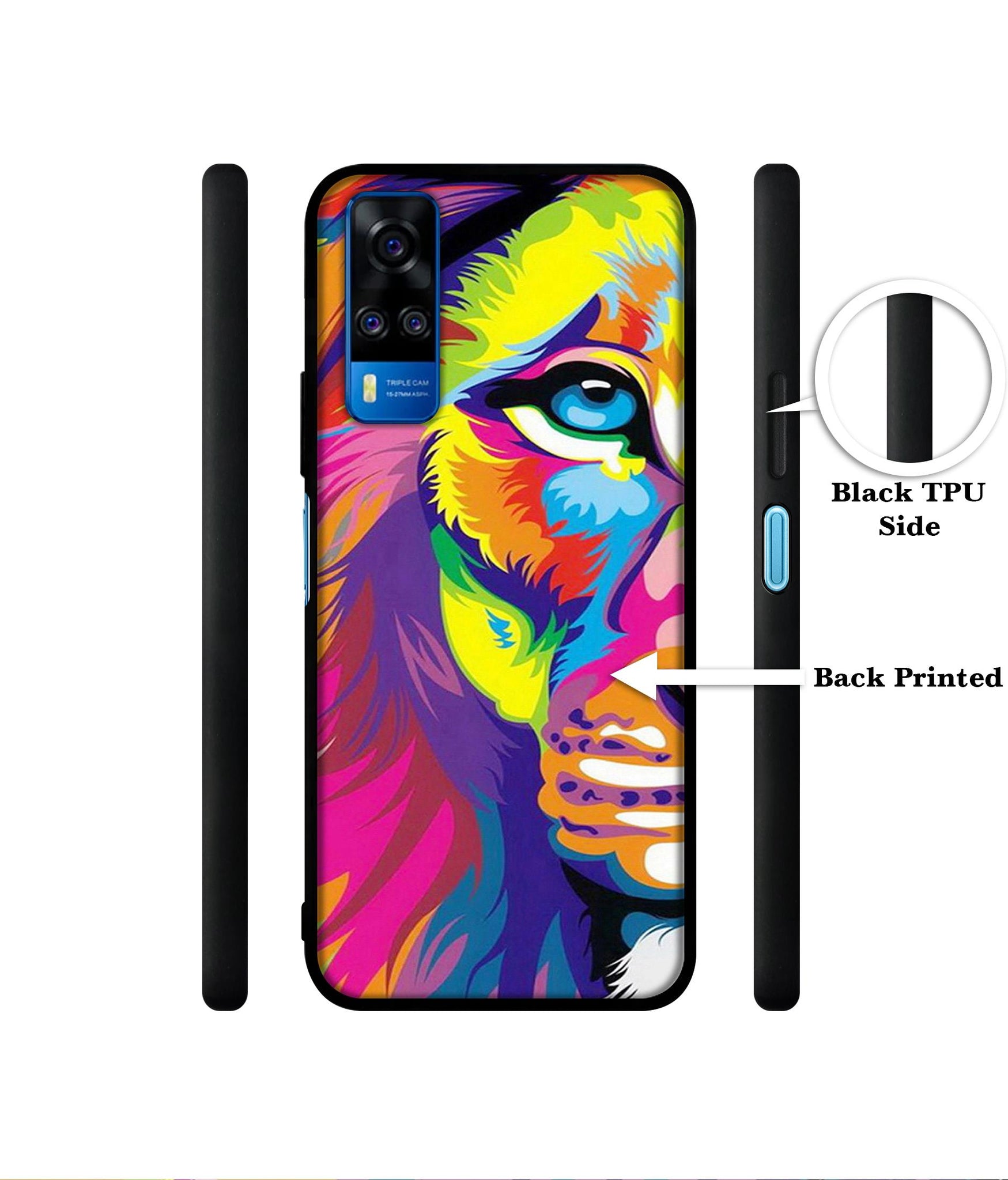 Lion Designer 2D Printed Back Case Cover for Vivo Y51 (2020) 4G / Y51A 4G / Y31 4G / Y53s 4G