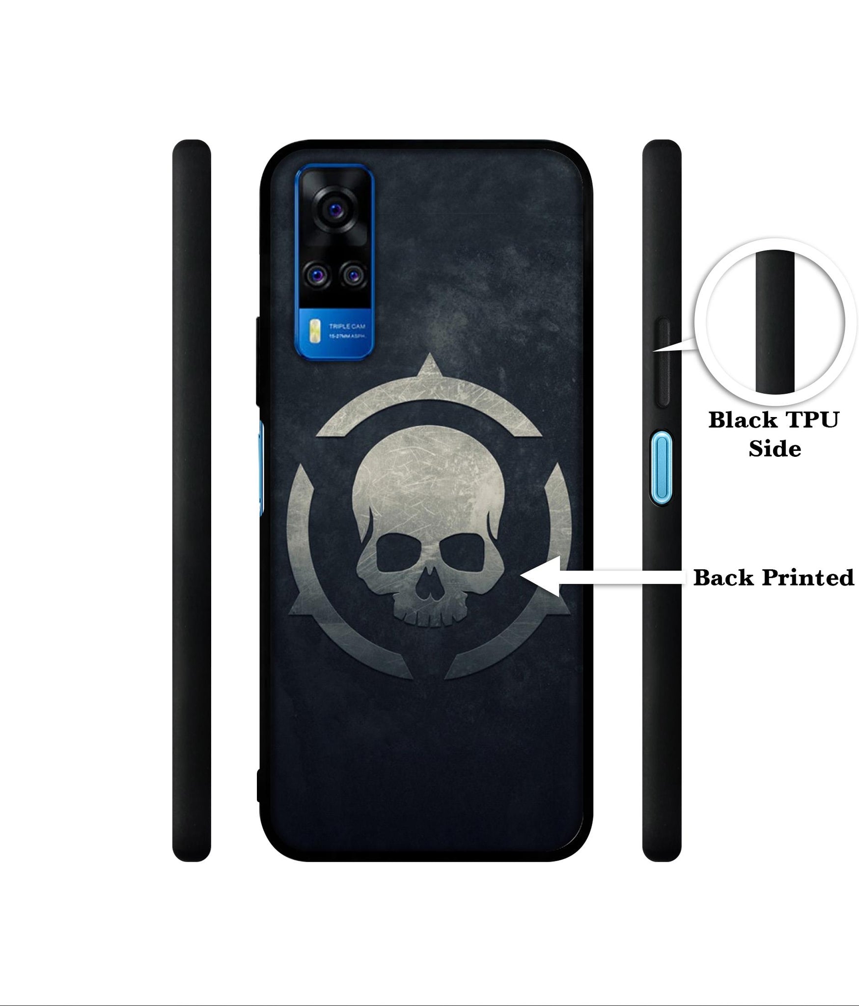 Skull Pattern Print Designer 2D Printed Back Case Cover for Vivo Y51 (2020) 4G / Y51A 4G / Y31 4G / Y53s 4G