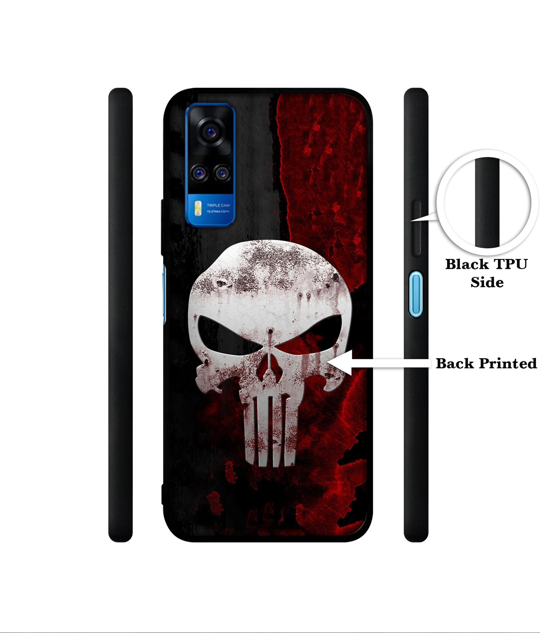 Punisher Skull Designer 2D Printed Back Case Cover for Vivo Y51 (2020) 4G / Y51A 4G / Y31 4G / Y53s 4G