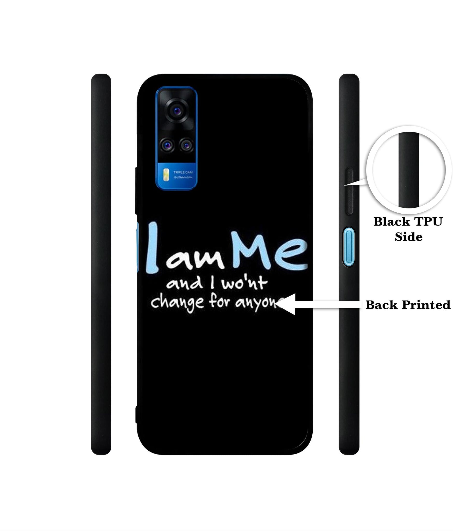 I Am Me Quotes Designer 2D Printed Back Case Cover for Vivo Y51 (2020) 4G / Y51A 4G / Y31 4G / Y53s 4G
