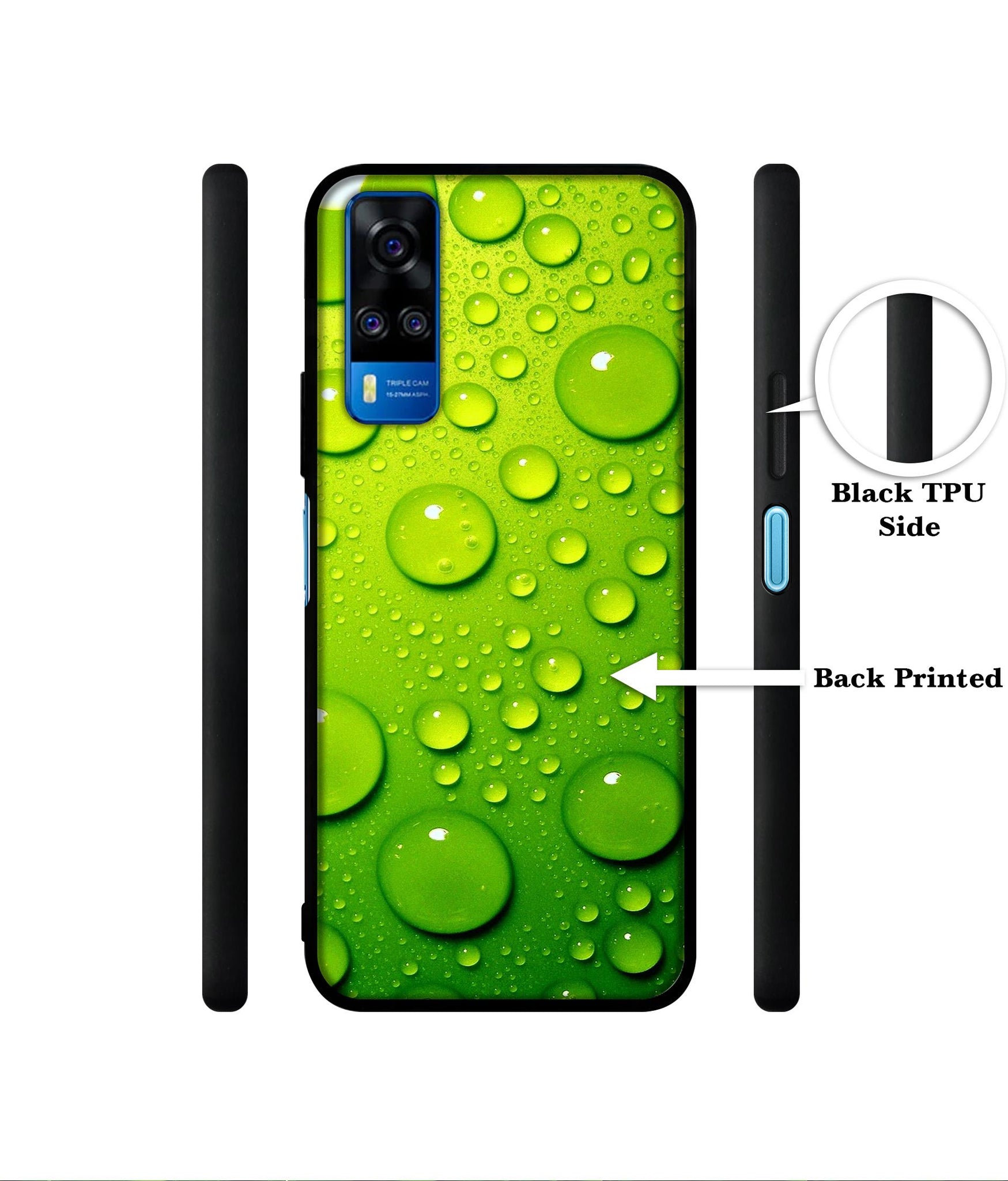 Green Bubbles Designer 2D Printed Back Case Cover for Vivo Y51 (2020) 4G / Y51A 4G / Y31 4G / Y53s 4G