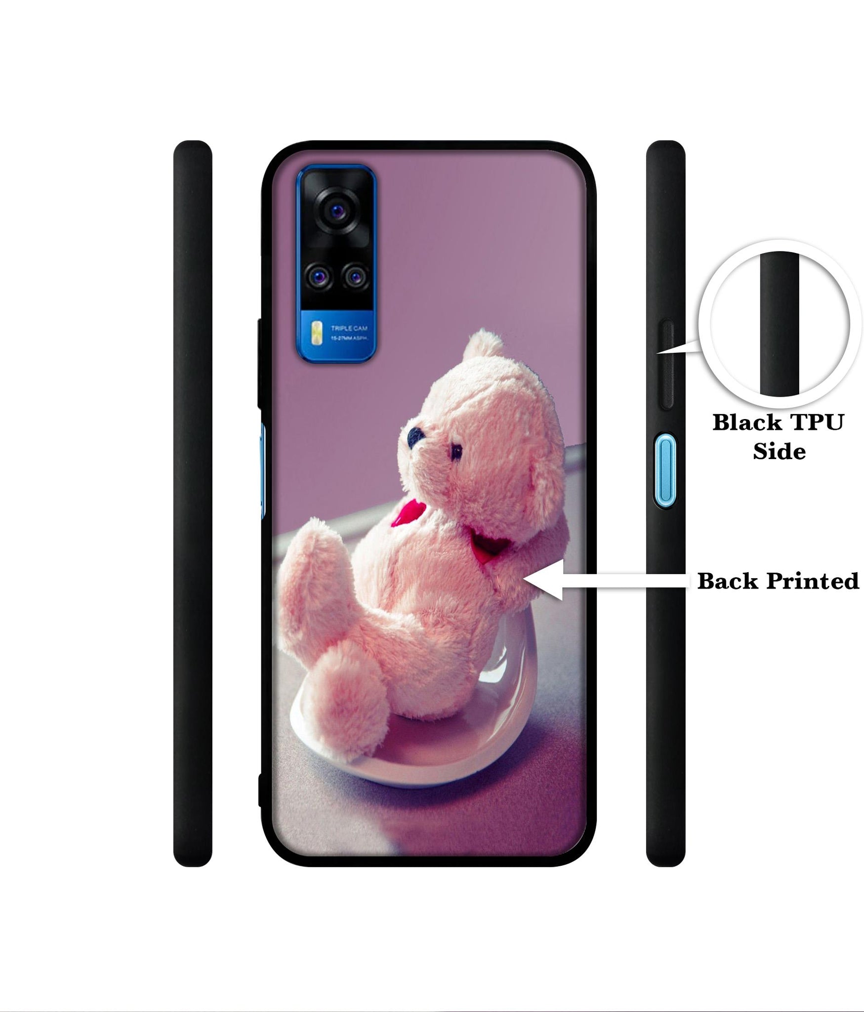 Cute Teddy Bear Designer 2D Printed Back Case Cover for Vivo Y51 (2020) 4G / Y51A 4G / Y31 4G / Y53s 4G