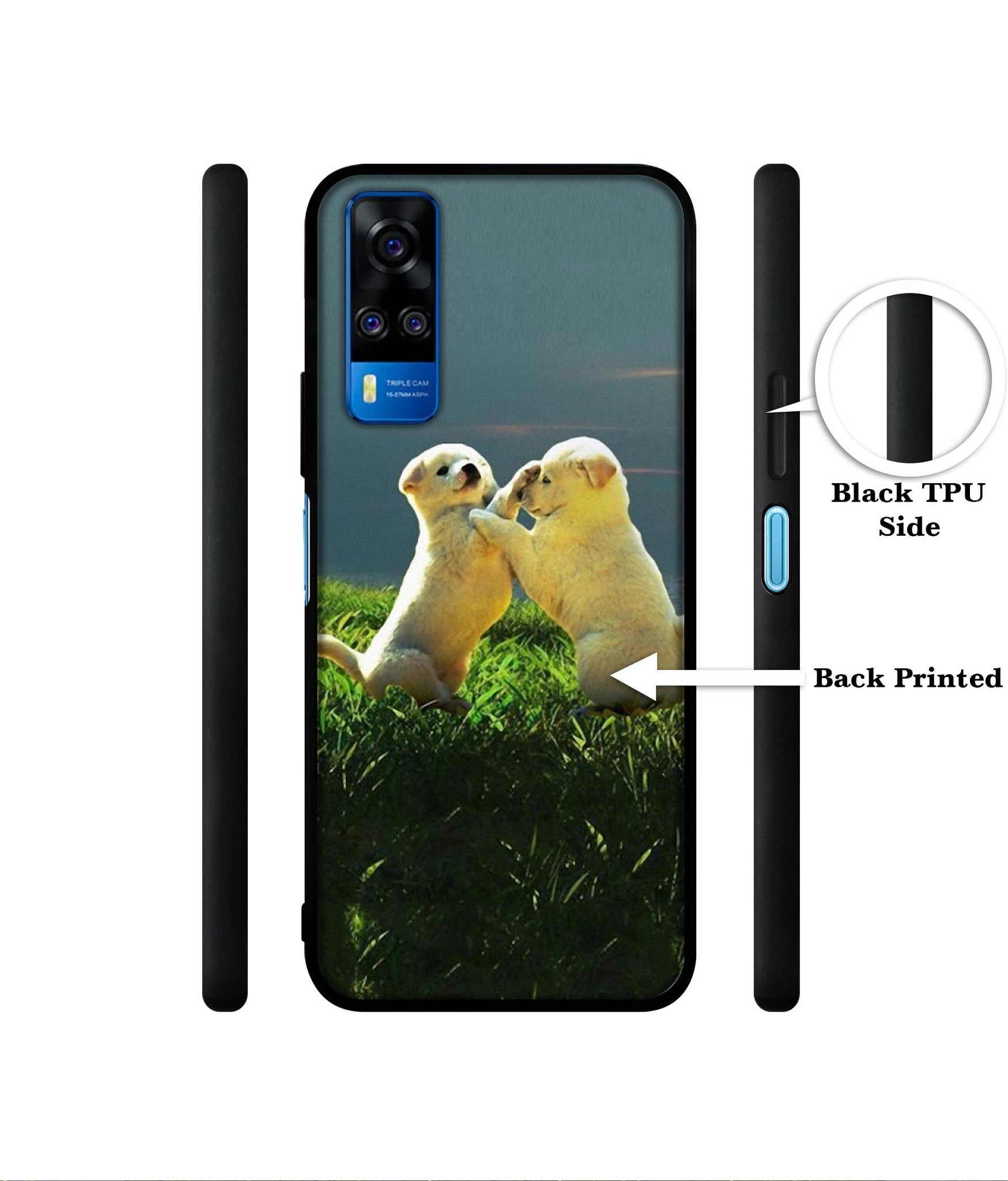 Puppy Couple Sunset Designer 2D Printed Back Case Cover for Vivo Y51 (2020) 4G / Y51A 4G / Y31 4G / Y53s 4G