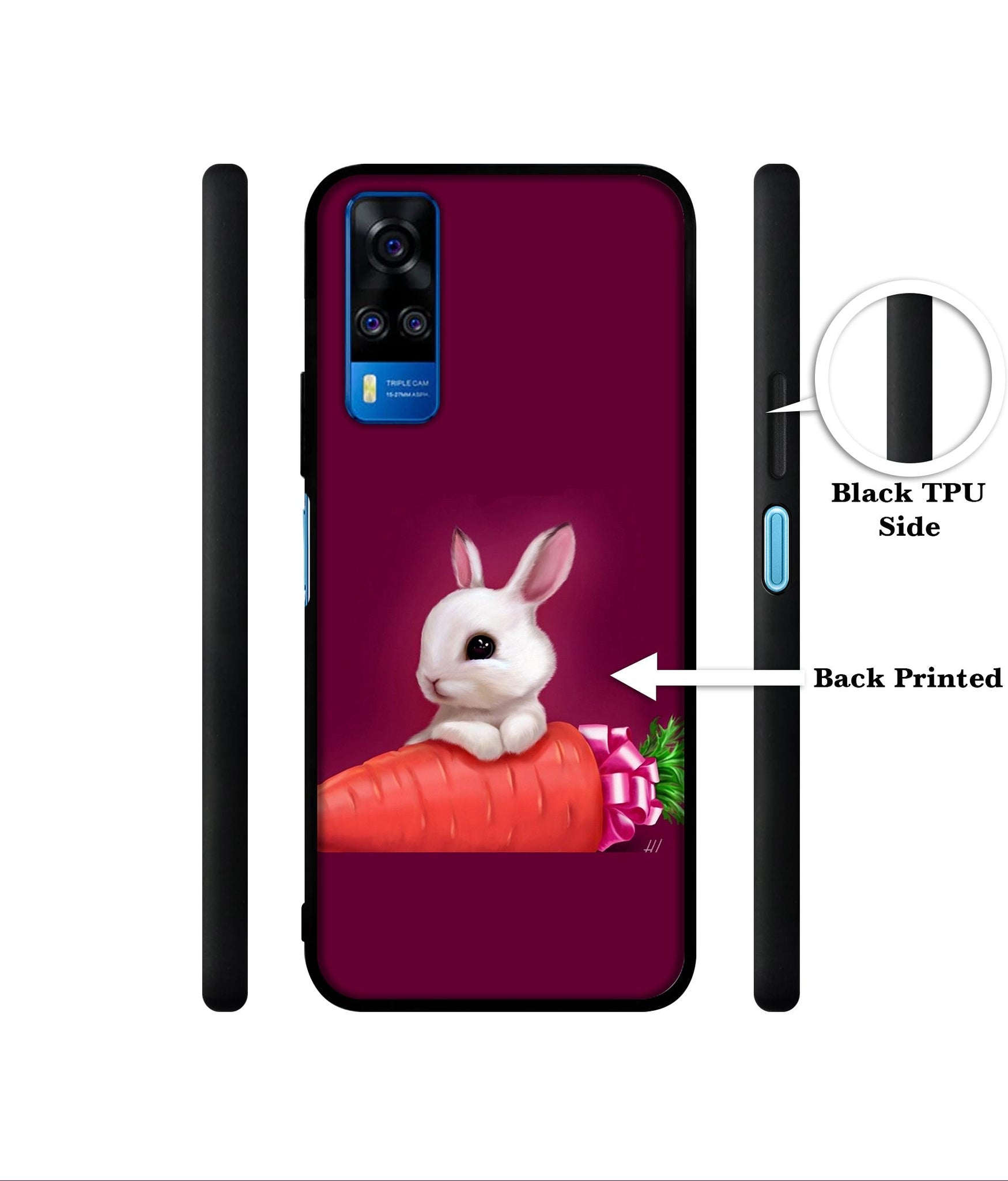 Bunny With Carrot Designer 2D Printed Back Case Cover for Vivo Y51 (2020) 4G / Y51A 4G / Y31 4G / Y53s 4G