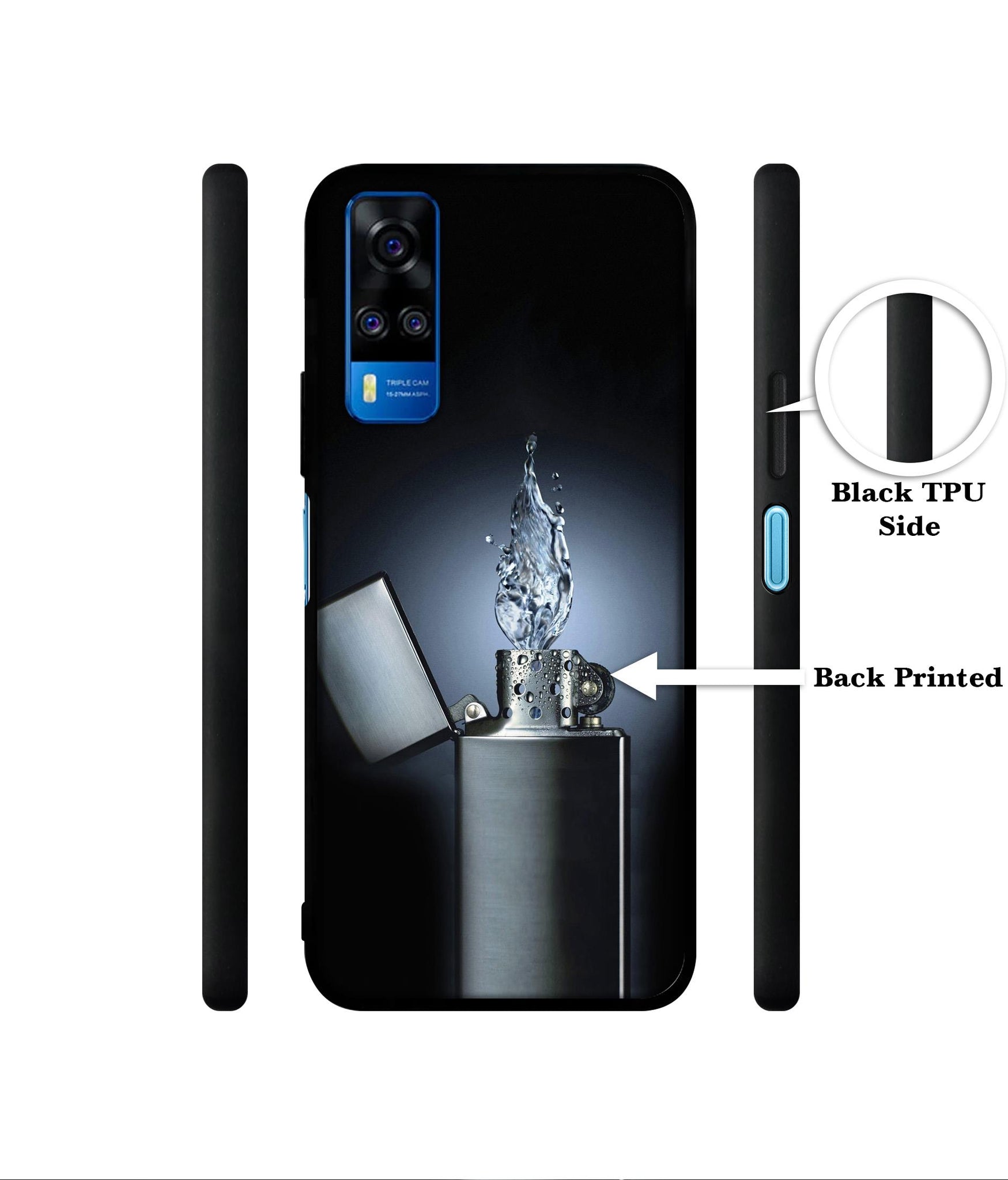 Water Lighter Designer 2D Printed Back Case Cover for Vivo Y51 (2020) 4G / Y51A 4G / Y31 4G / Y53s 4G